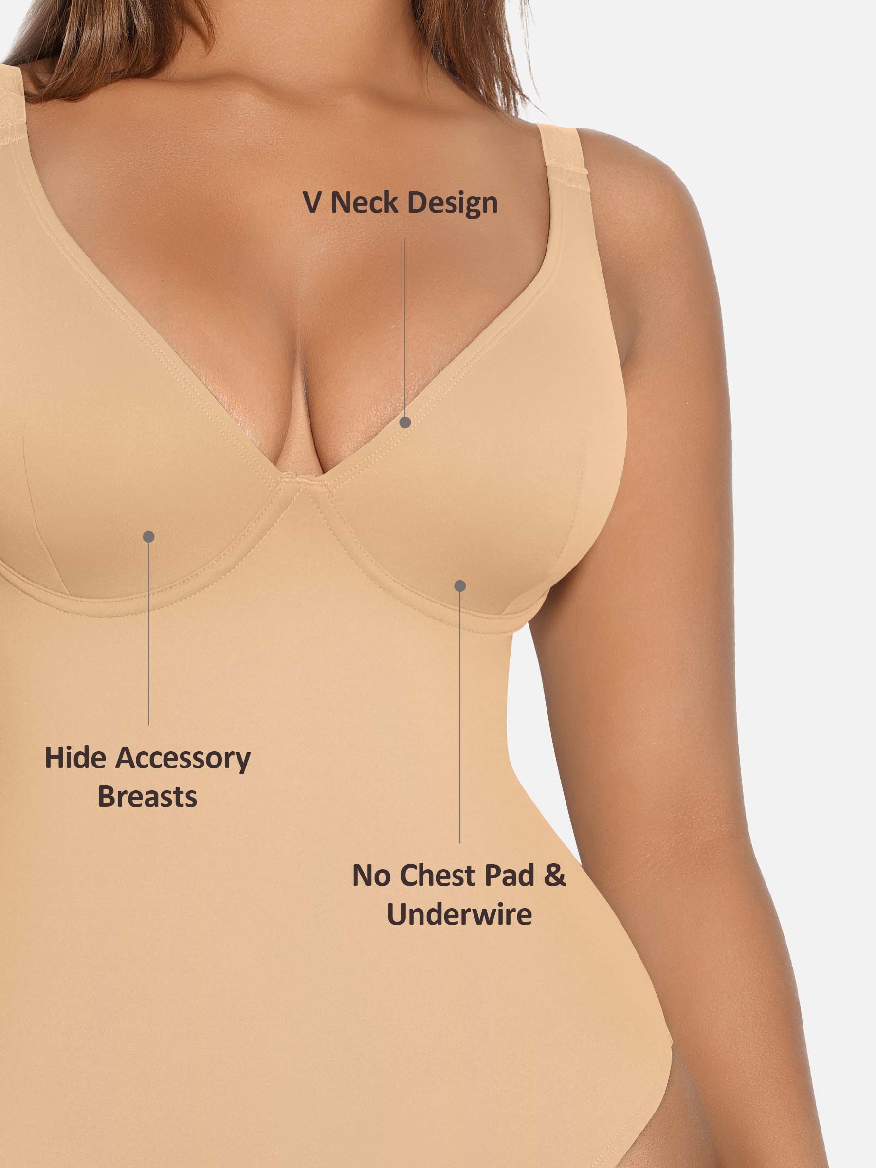 Feelingirl V Neck Tummy Control Shaping Bodysuit