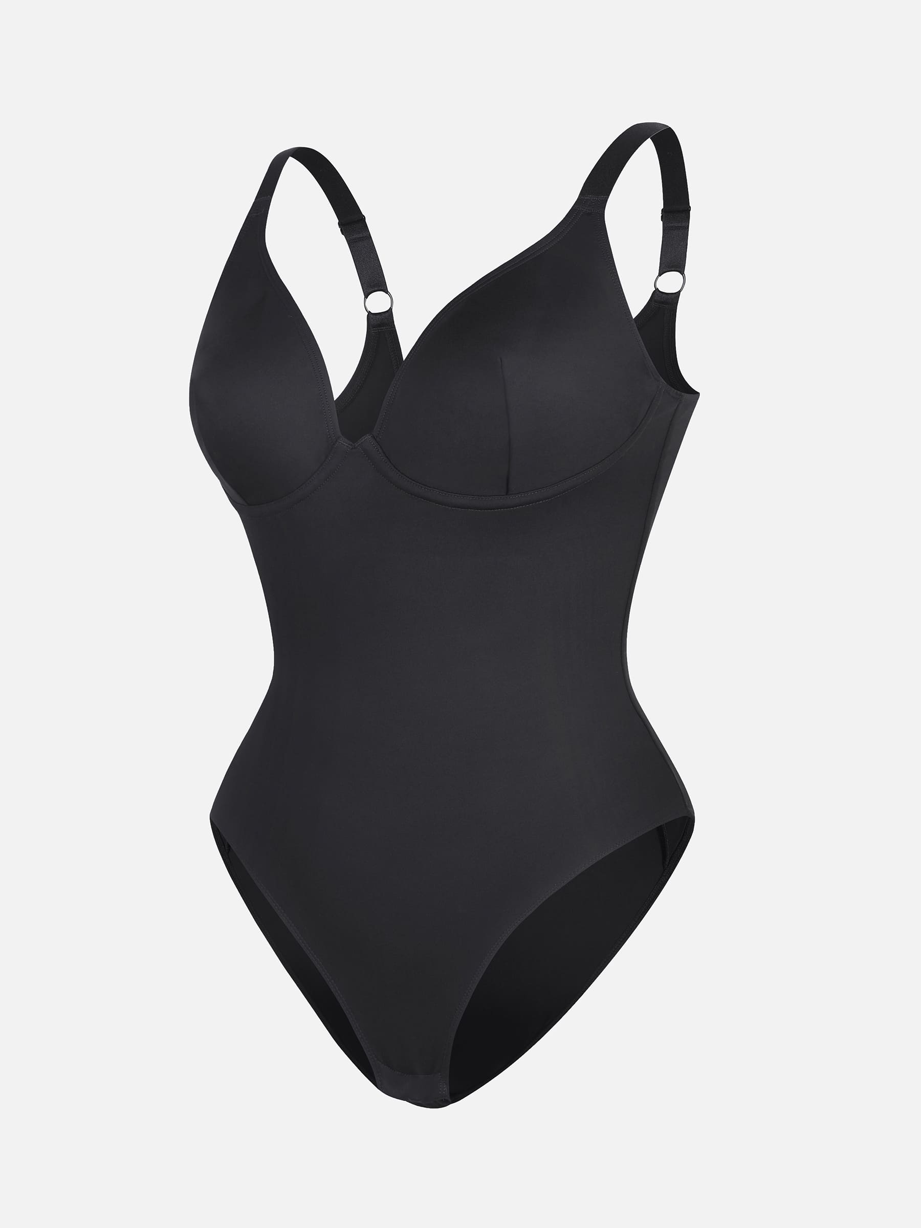 Divinegirl V Neck Adjustable Straps Tummy Control Bodysuit