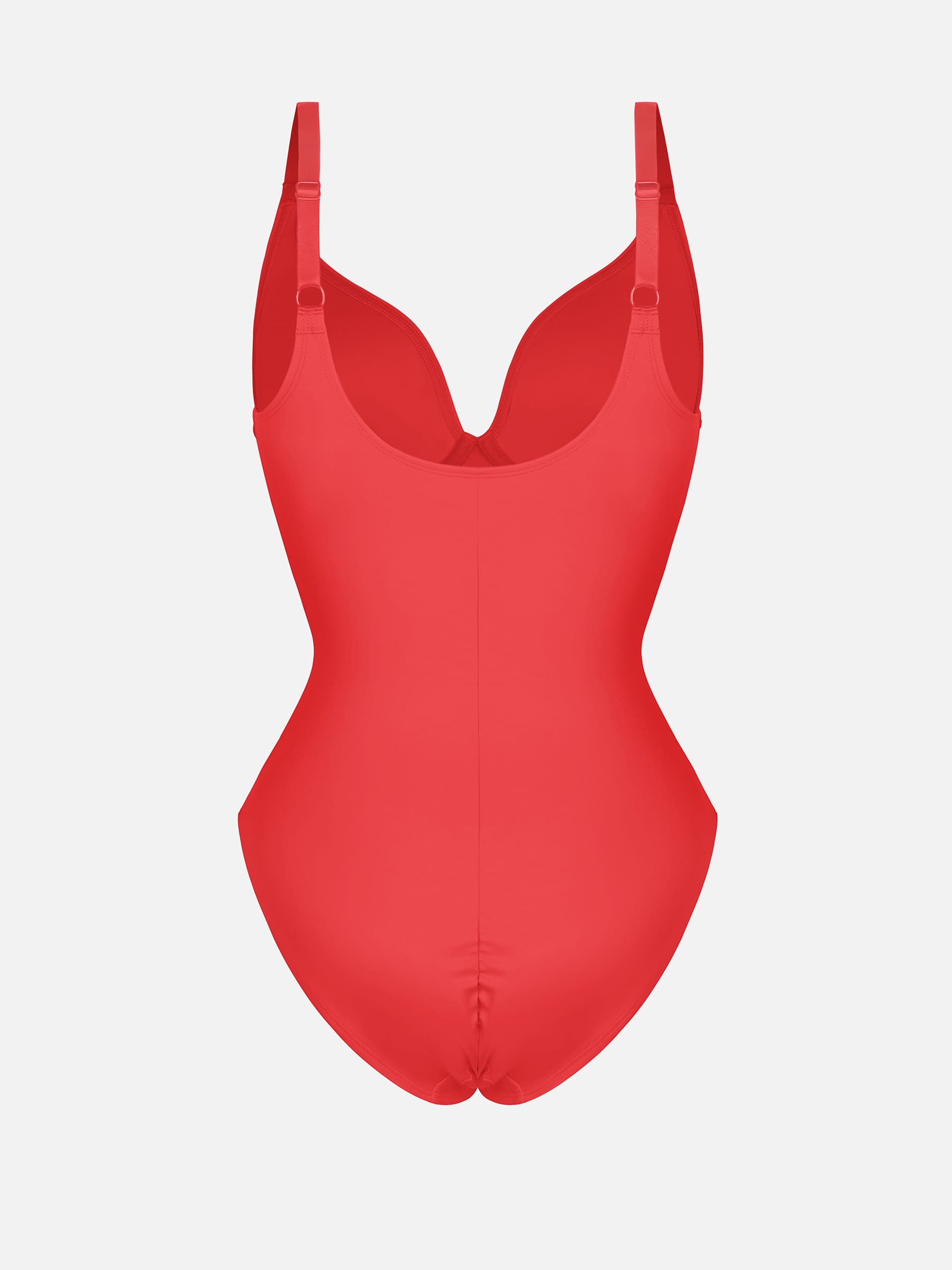 Divinegirl V Neck Adjustable Straps Tummy Control Bodysuit