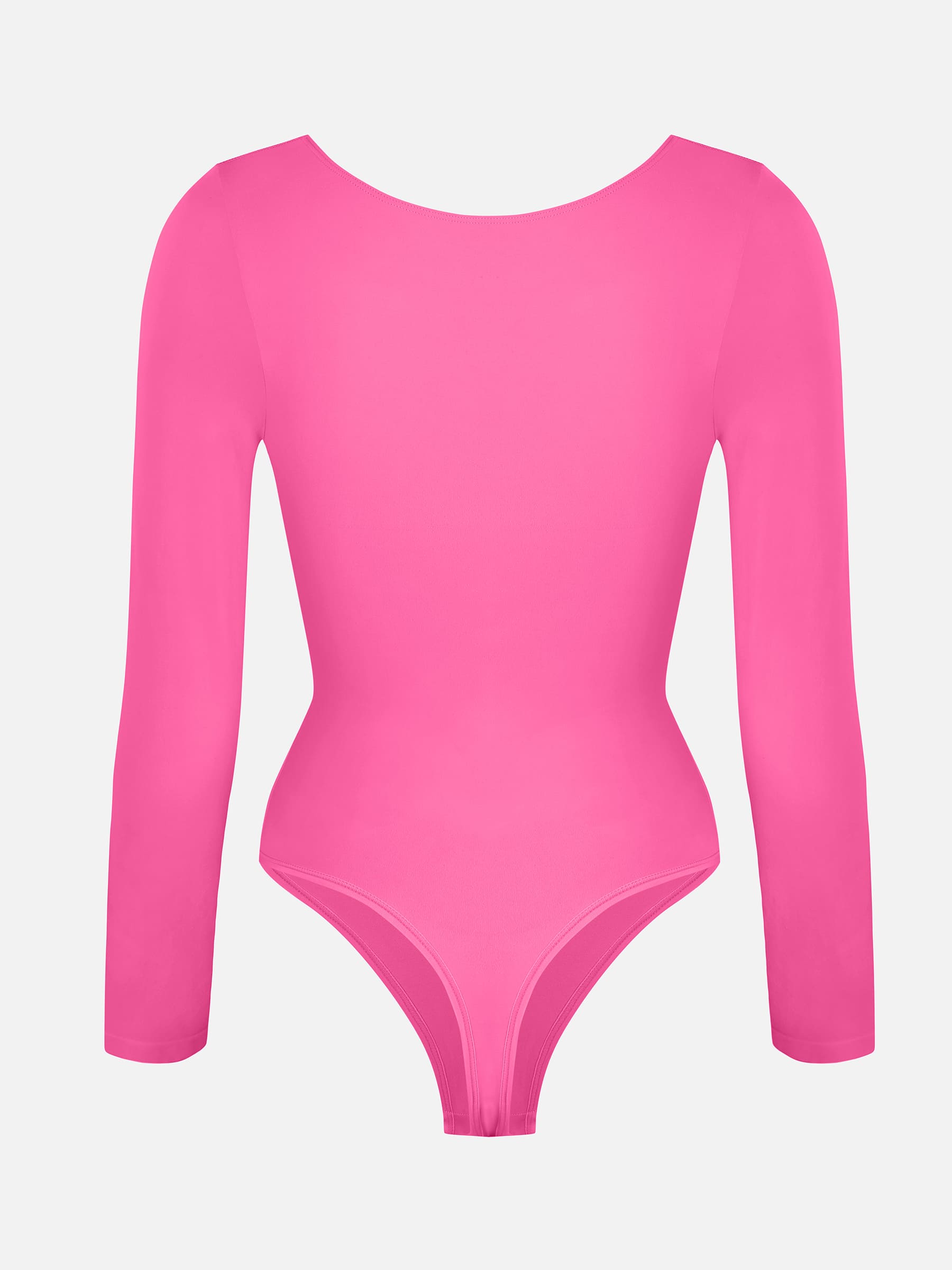 Feelingirl Seamless Long Sleeve Chest Support Tummy Control Thong Bodysuit