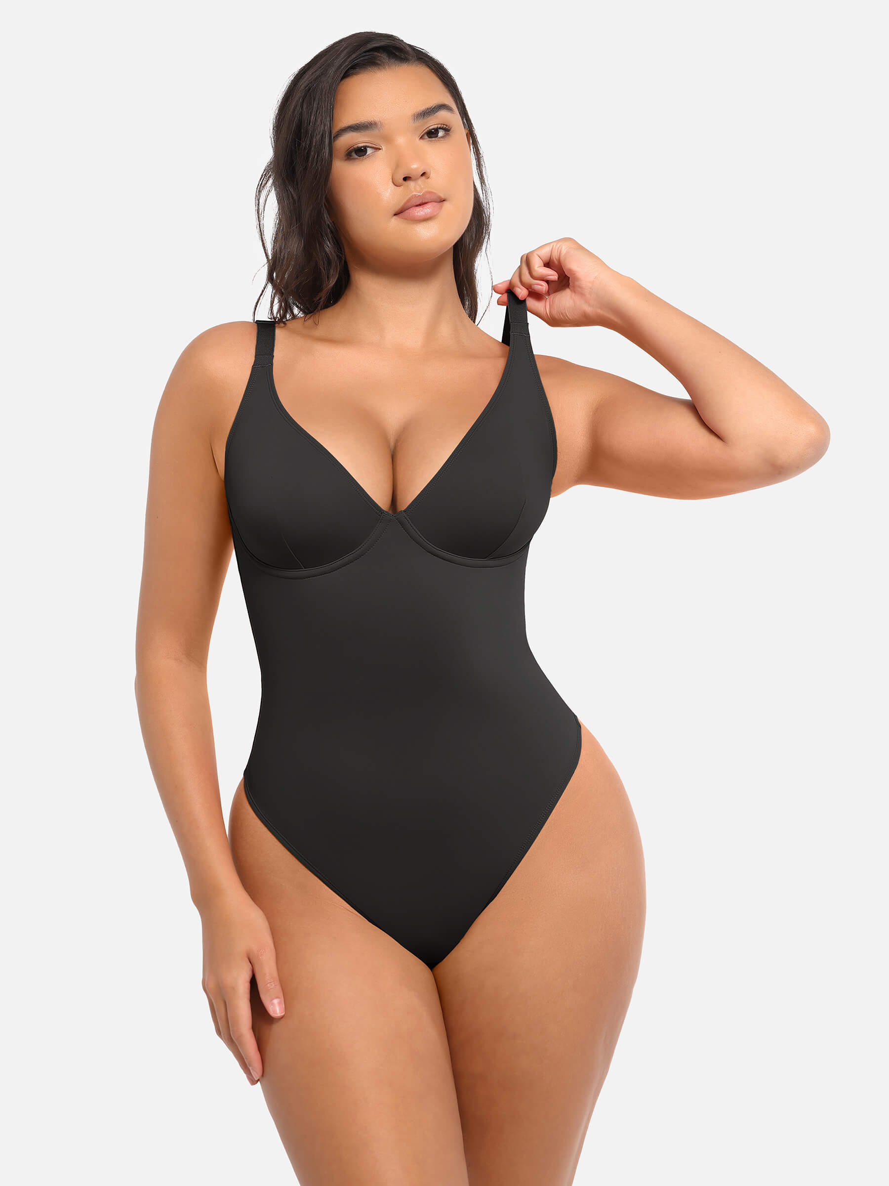 Feelingirl Deep V Neck Tummy Control Shapewear Bodysuit