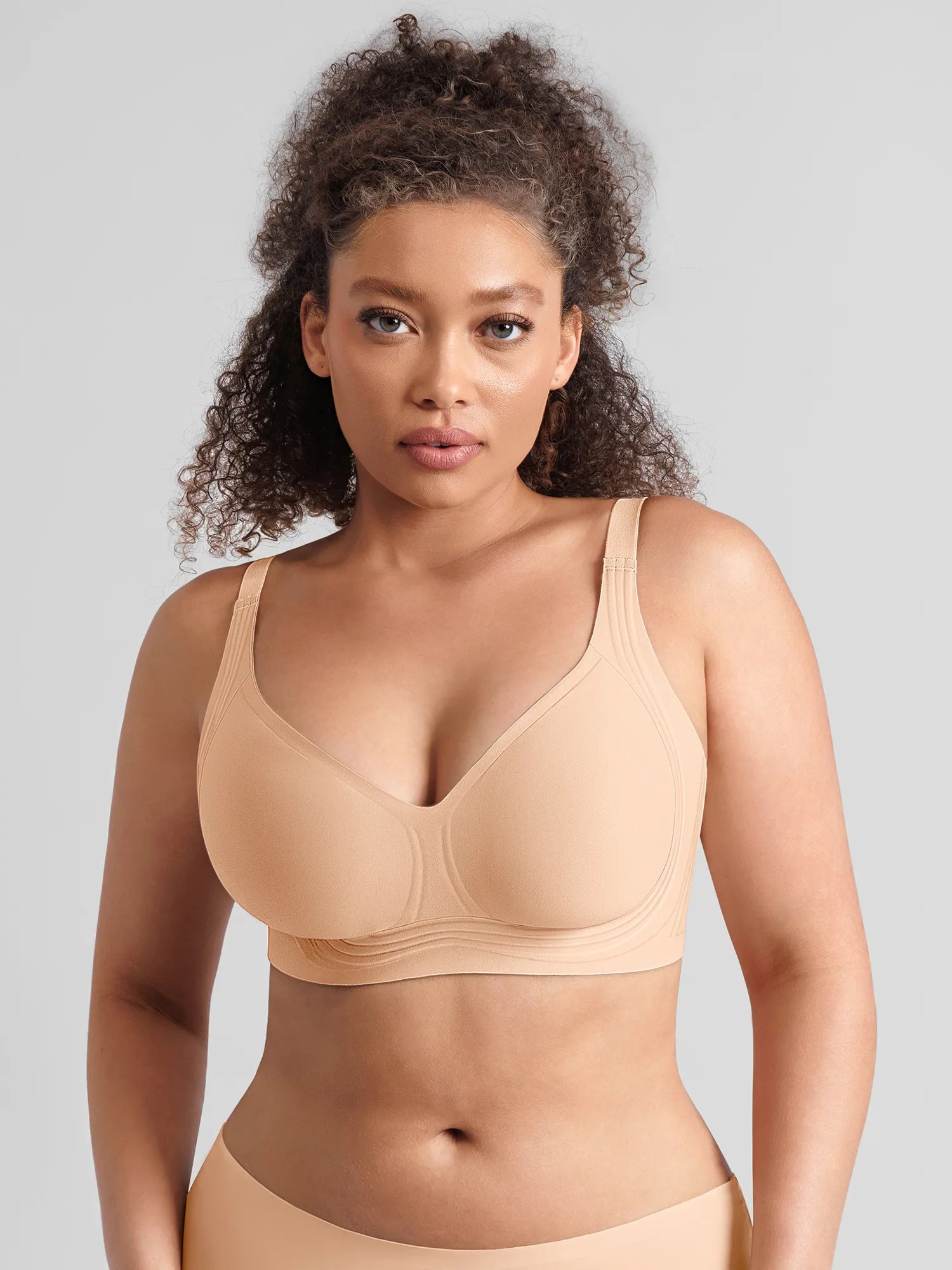 Feelingirl Jelly-Support Comfort Wireless Seamless Plunge Bra