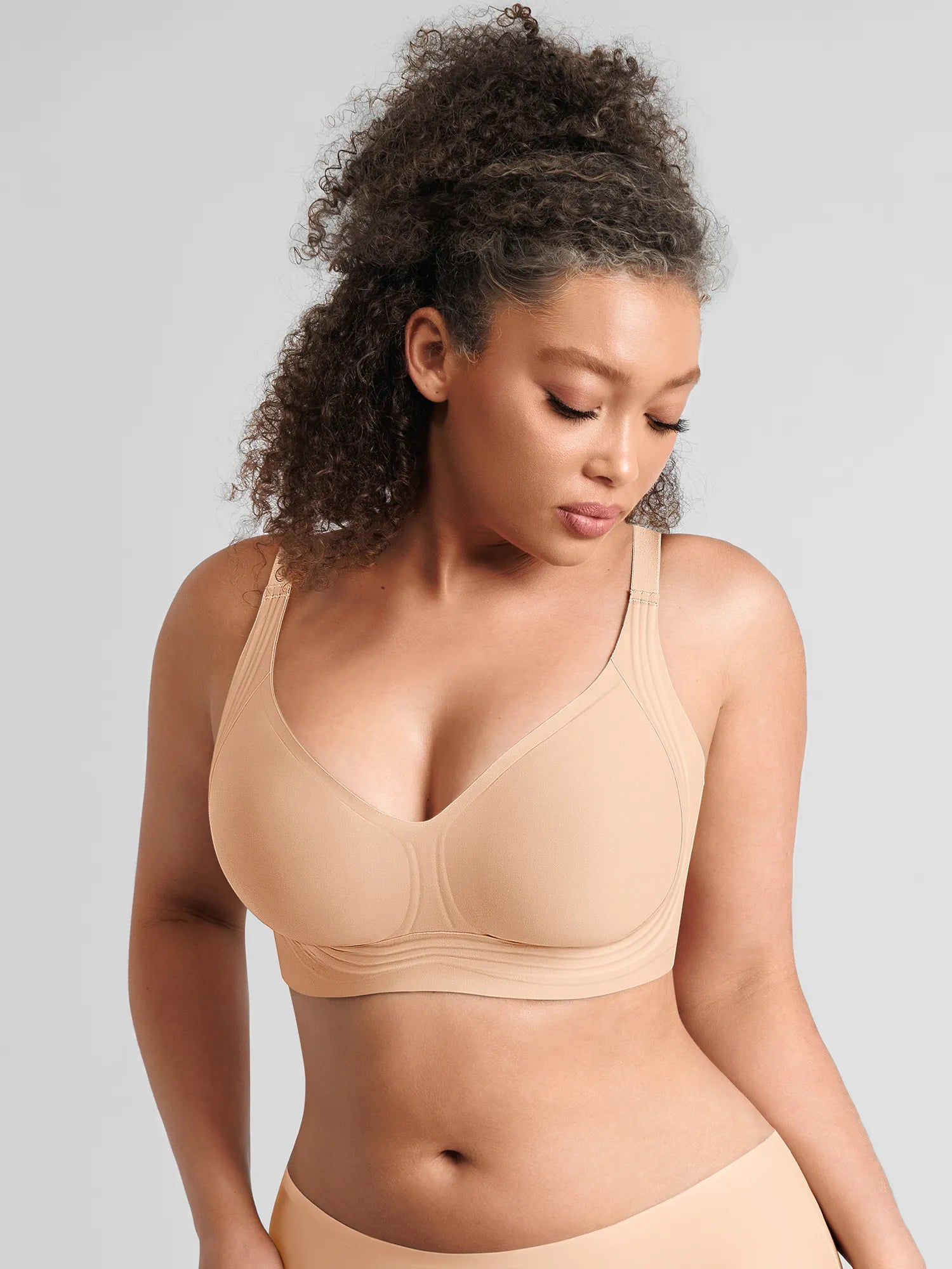 Feelingirl Jelly-Support Comfort Wireless Seamless Plunge Bra