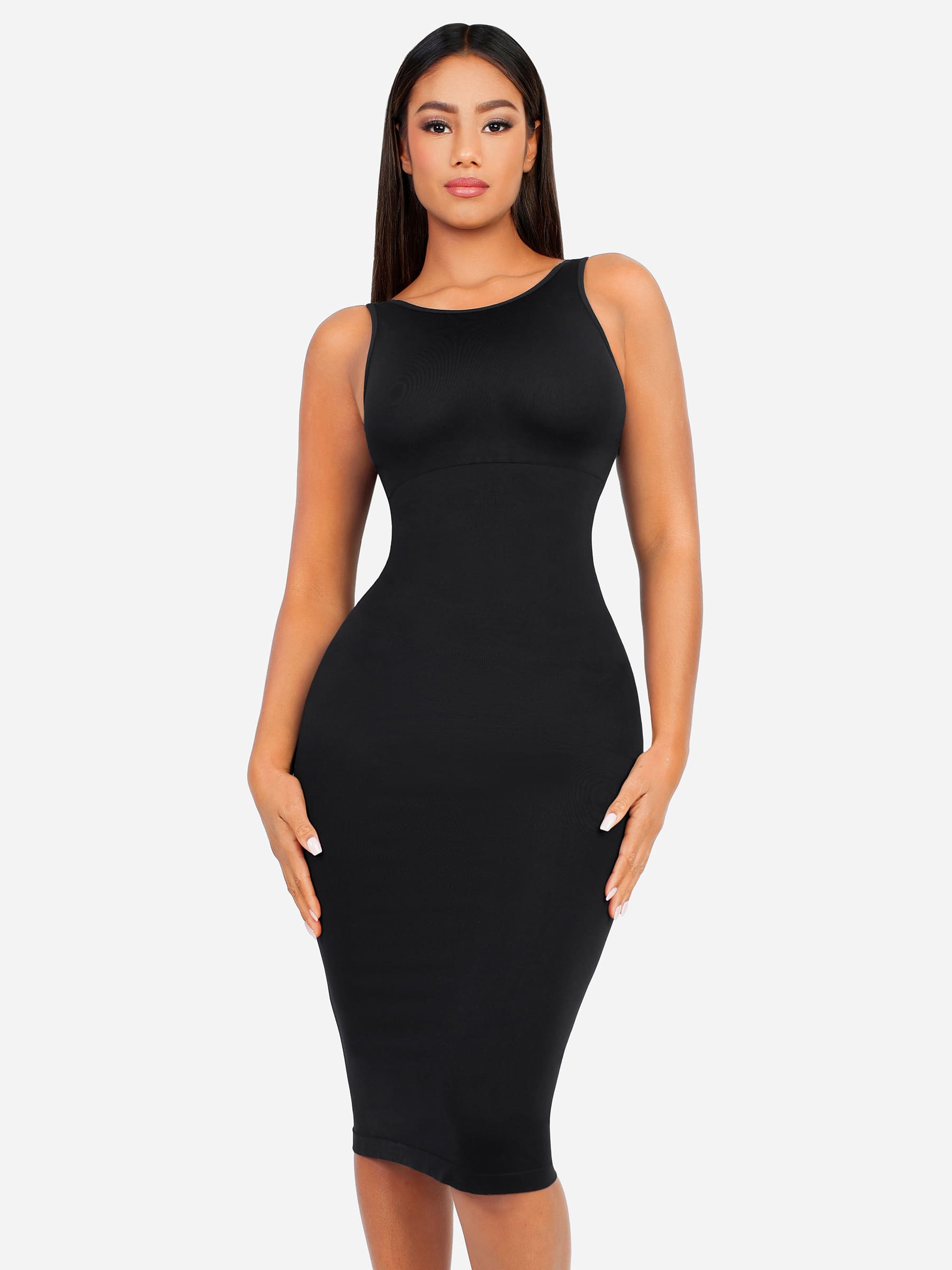 Feelingirl Seamless Eco-Friendly Large U-Back Shaper Dress with Built-In Bra