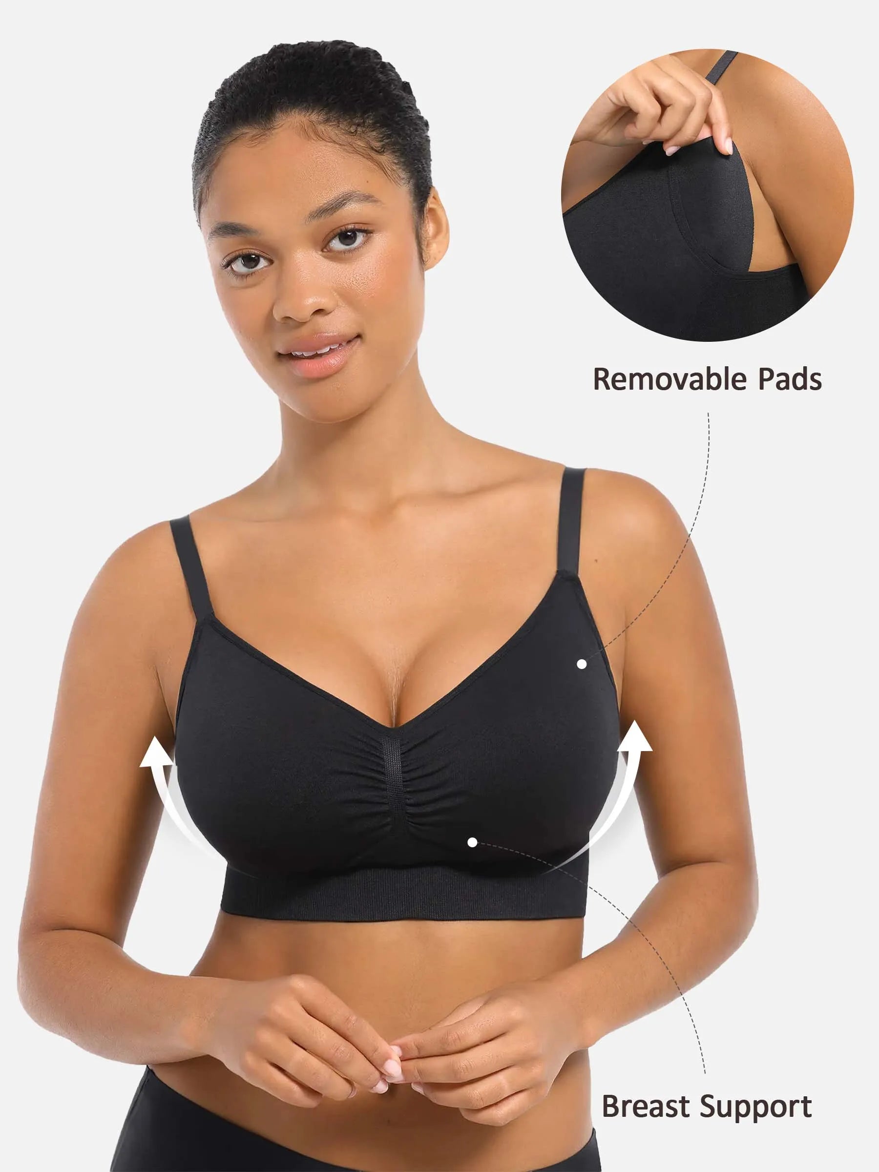 Feelingirl Seamless Everyday Bra with Built-In Soft Padding Bundle