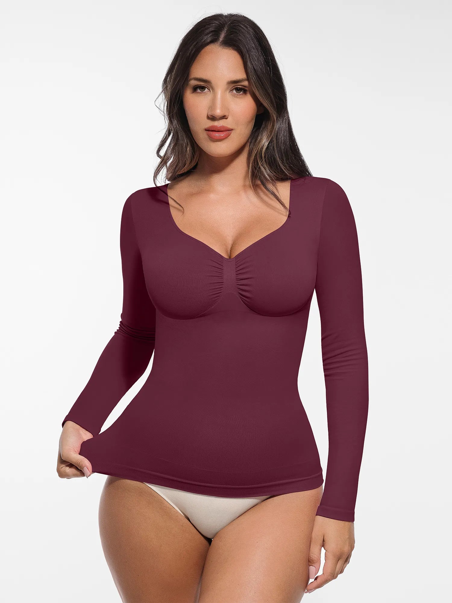 Feelingirl Seamless Long-Sleeve Everyday Shaper Top