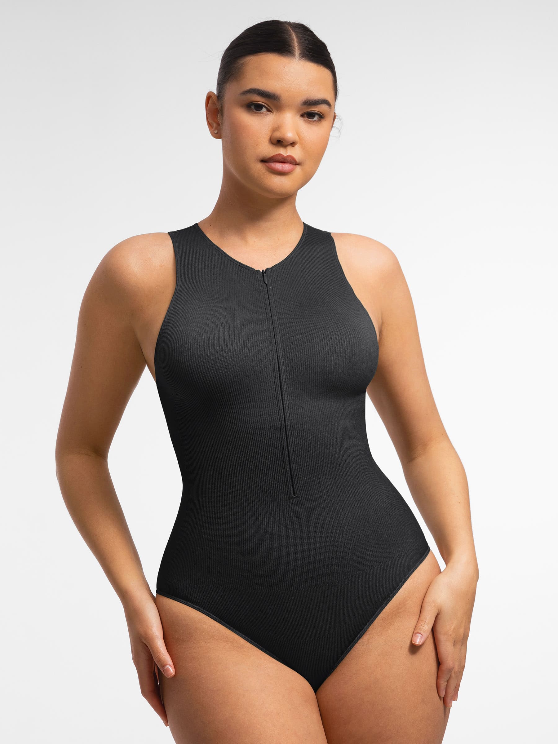 Feelingirl Seamless Tummy Control Invisible Zipper Shaping Bodysuit