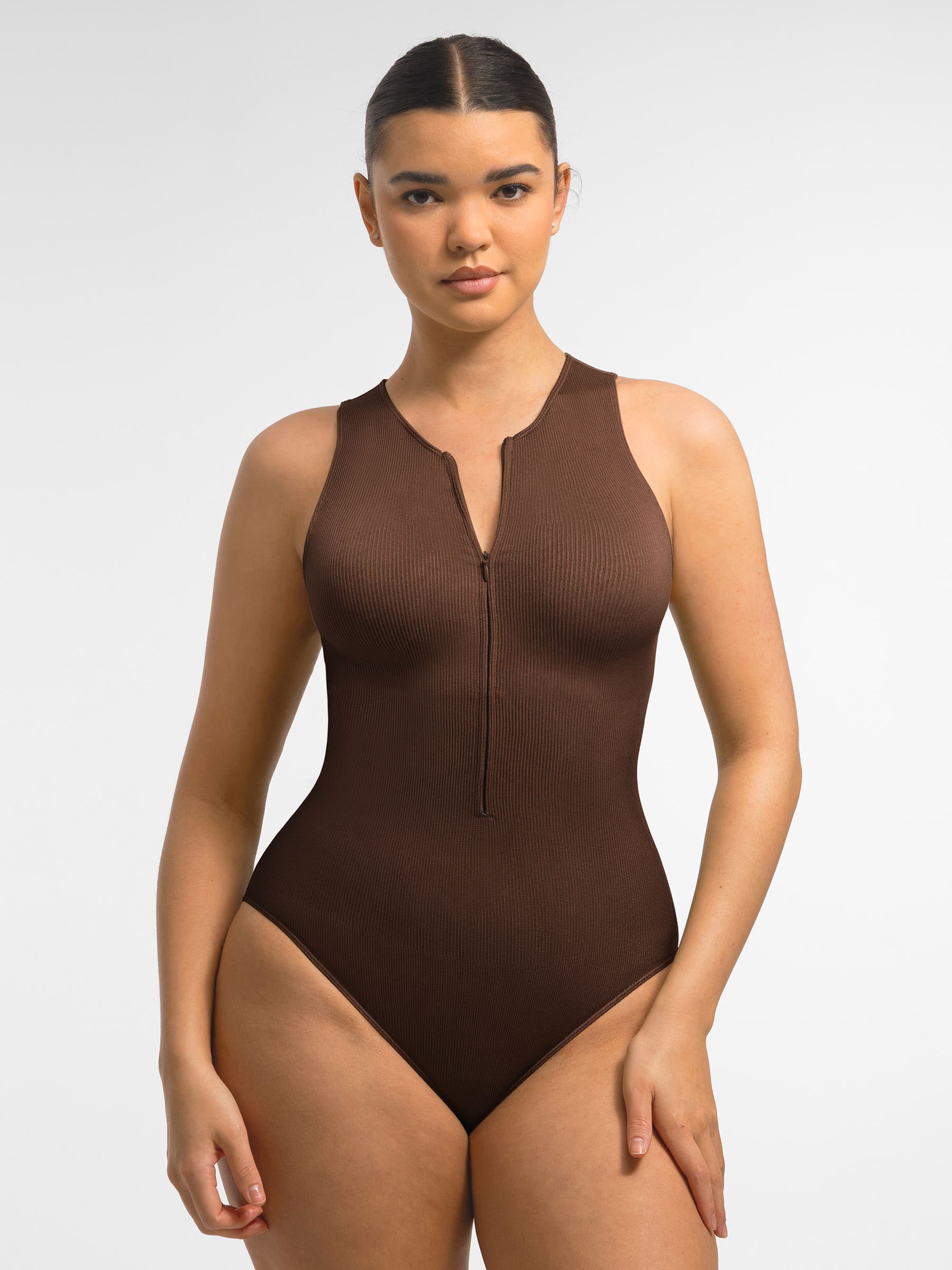 Feelingirl Seamless Tummy Control Invisible Zipper Shaping Bodysuit