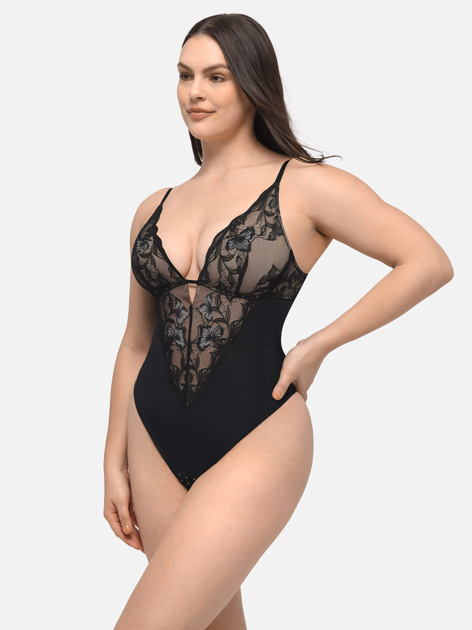 Feelingirl Lace Thong Shapewear Bodysuit