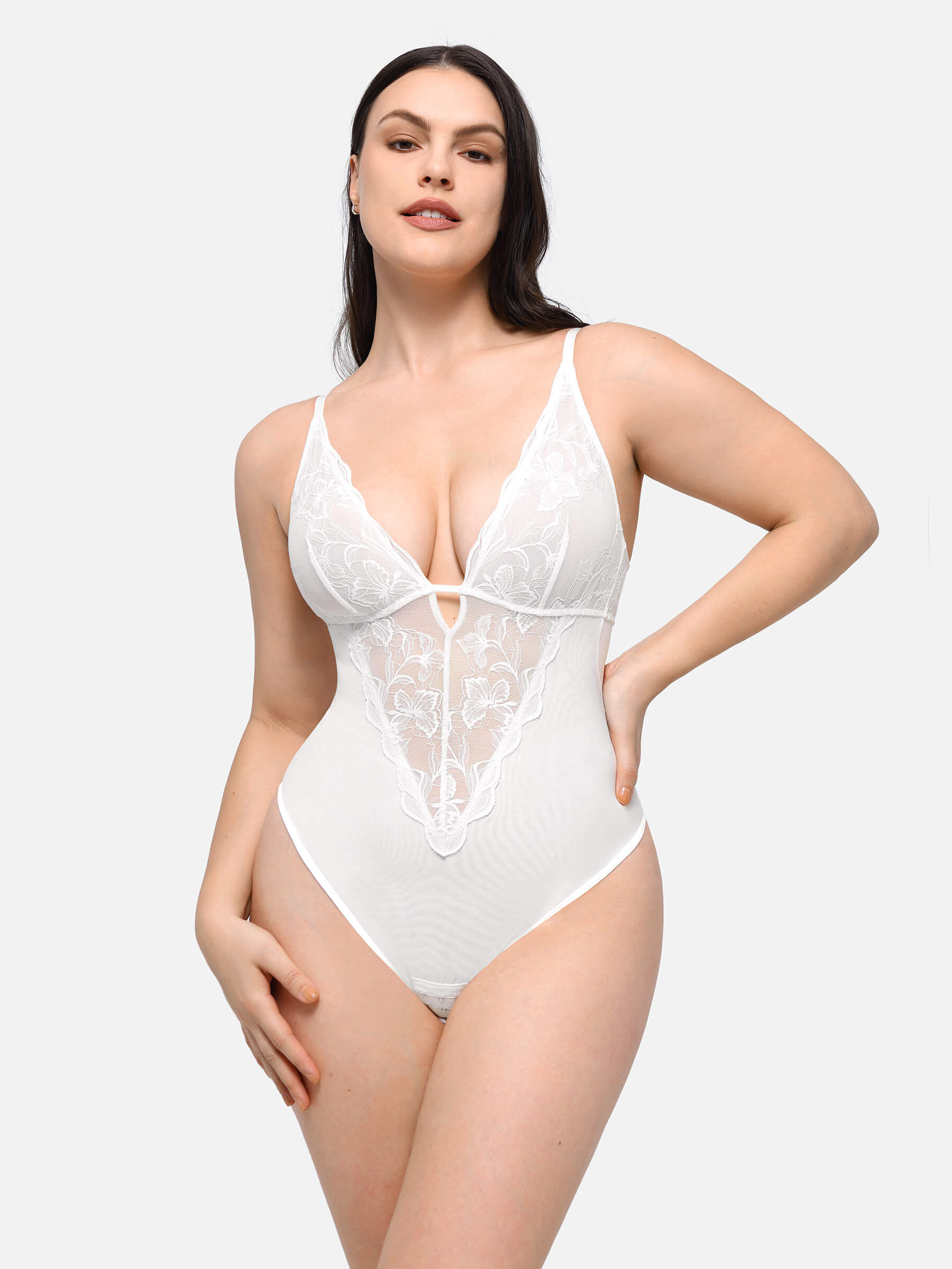 Feelingirl Lace Shapewear Thong Shaping Bodysuit