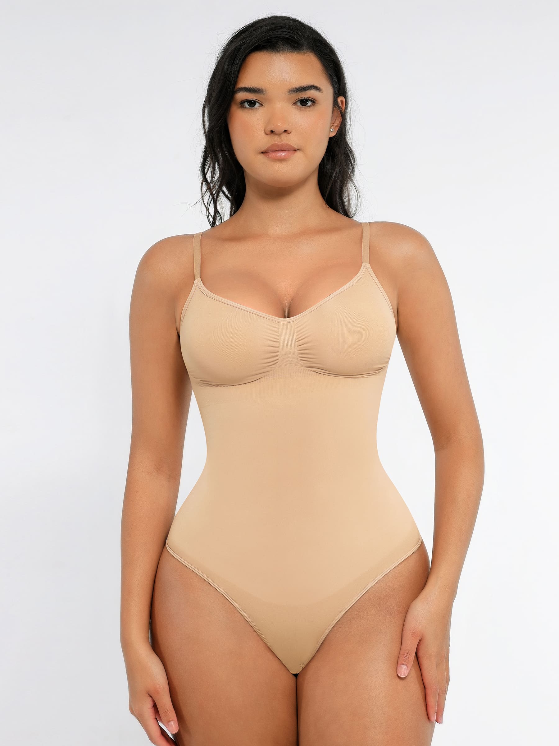 Feelingirl Tummy Control Seamless Thong Bodysuit