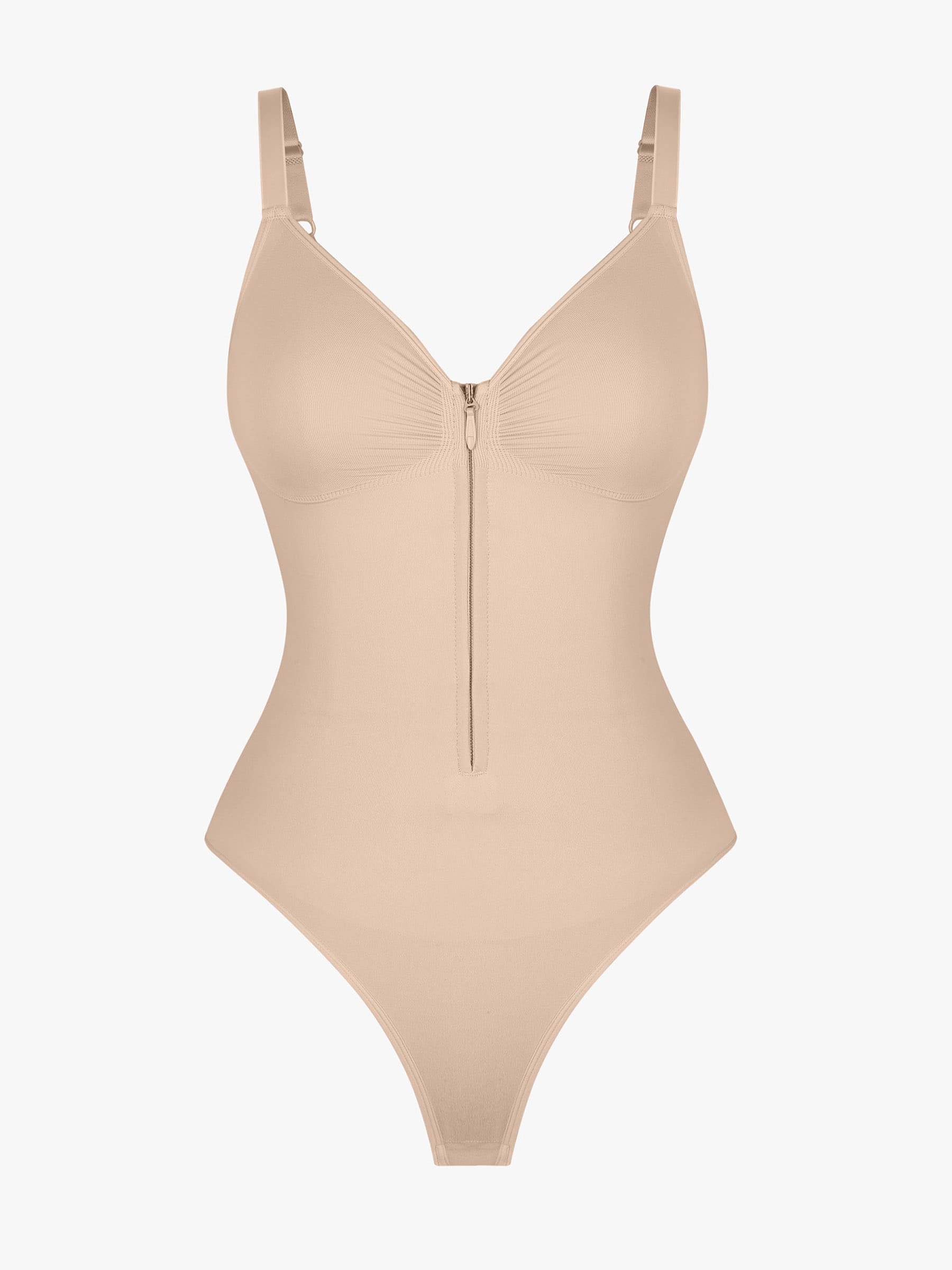 Feelingirl Seamless Tummy Control Zipper Bodysuit