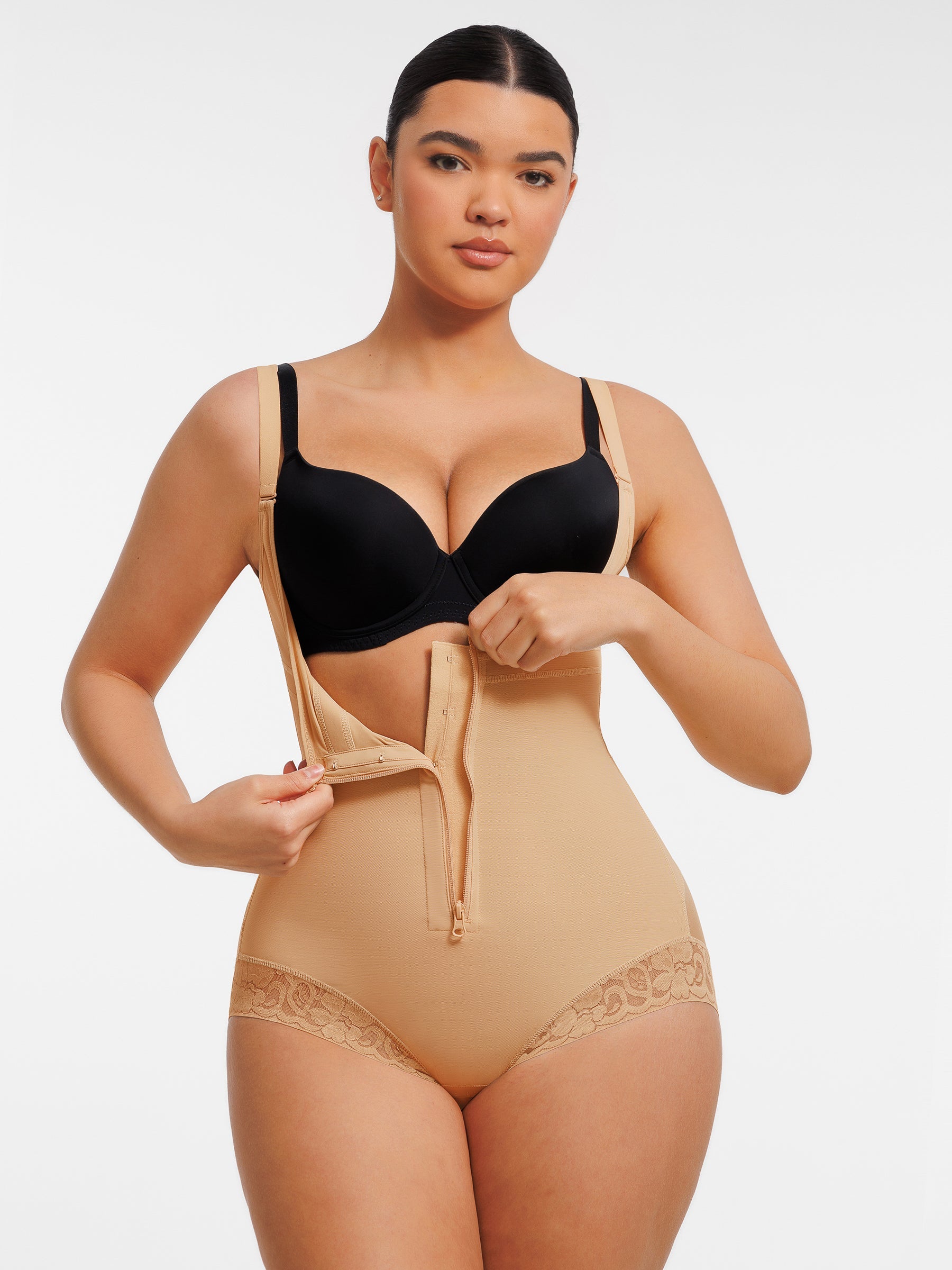 Feelingirl U-Plunge Front Adjustable Zipper Shapewear