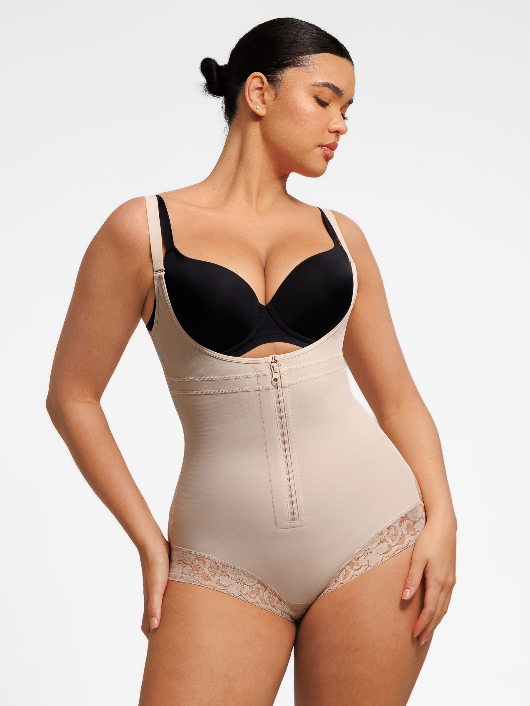 Feelingirl U-Plunge Front Adjustable Zipper Shapewear