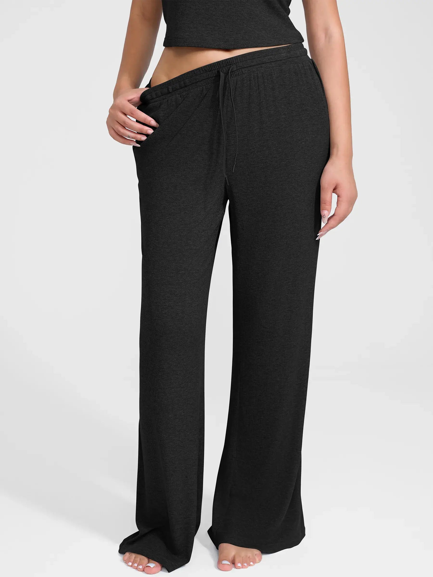 Feelingirl Breathable Ribbed Loungewear Pants