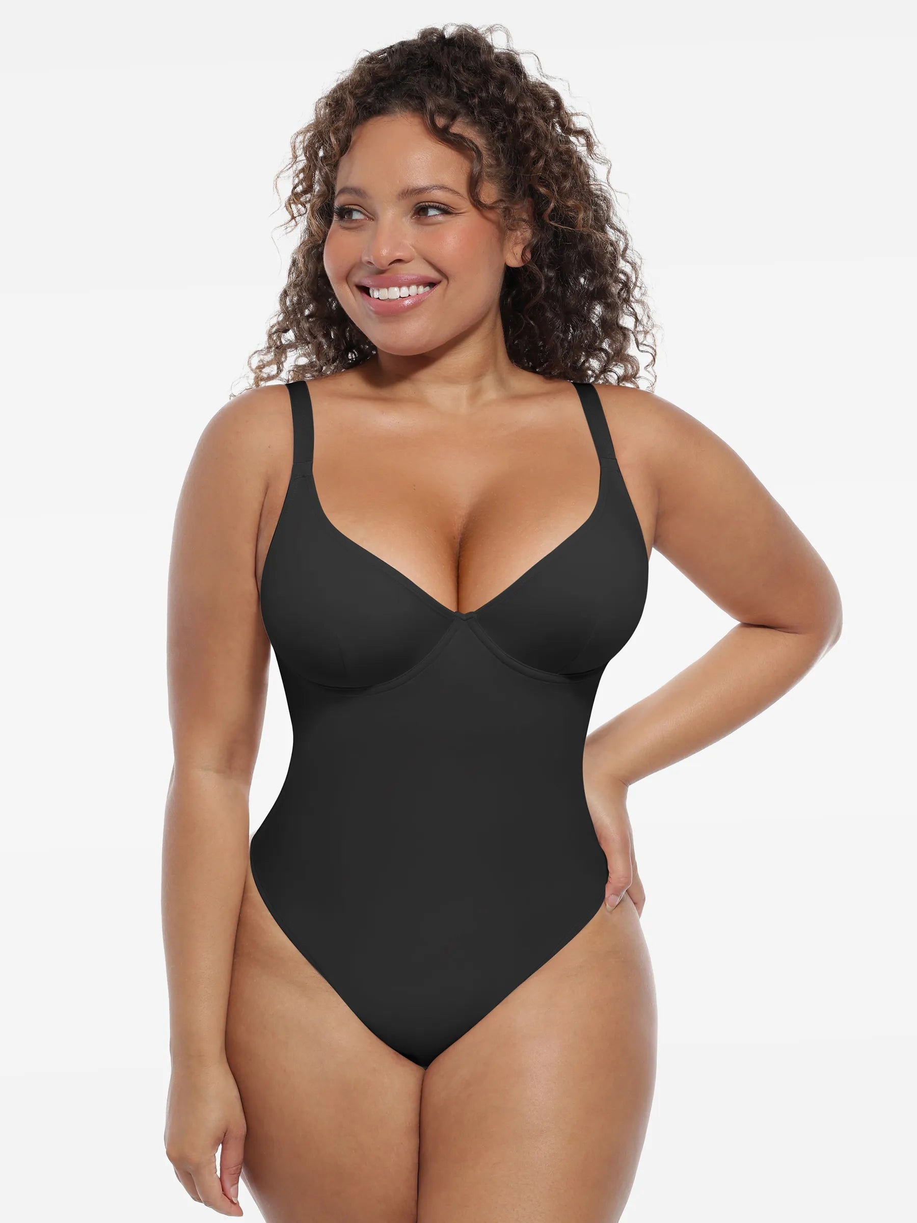 Feelingirl Deep V-Neck Shapewear Bodysuit