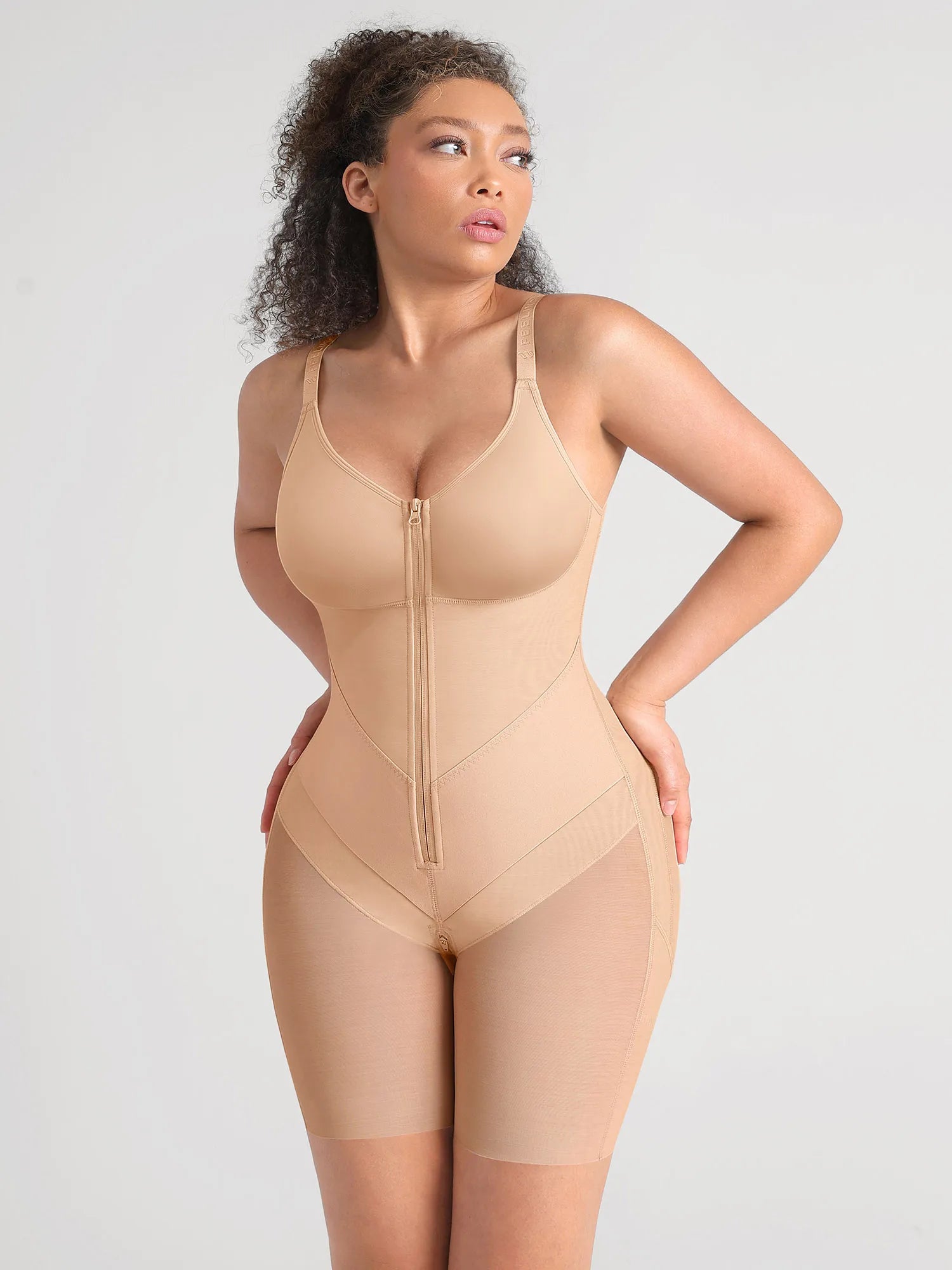 Feelingirl Full-Coverage Chest Faja Tummy Control Butt Lift Bodysuit