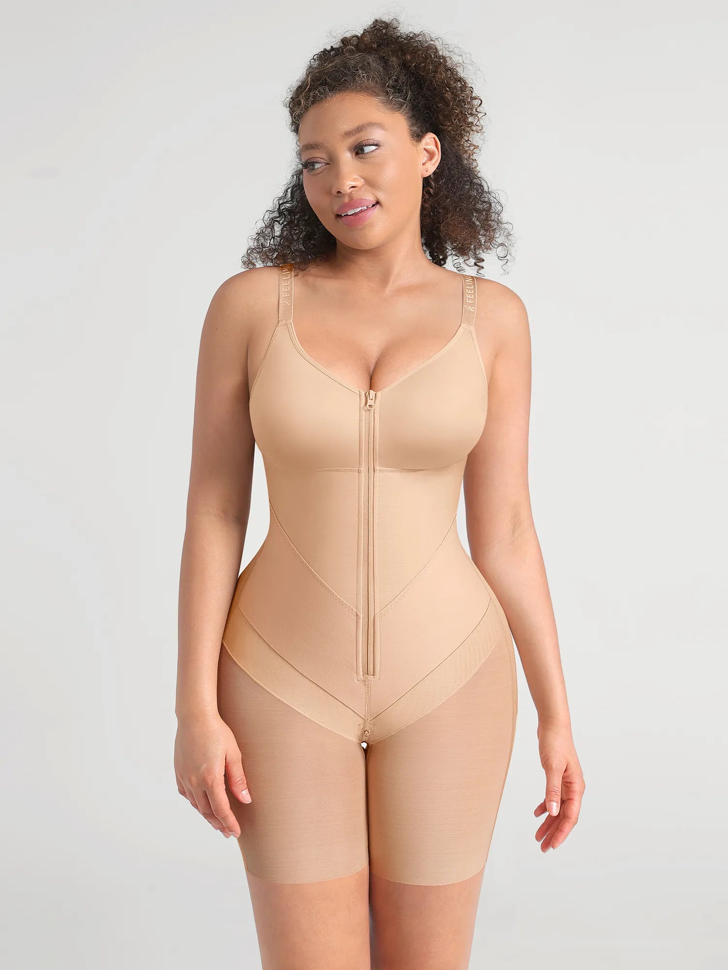 Feelingirl Full-Coverage Chest Faja Tummy Control Butt Lift Bodysuit