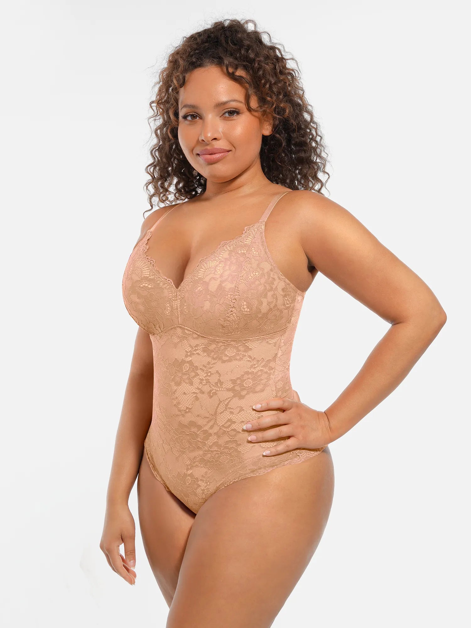 Feelingirl Lace V-Neck Full Body Underwear Bodysuit