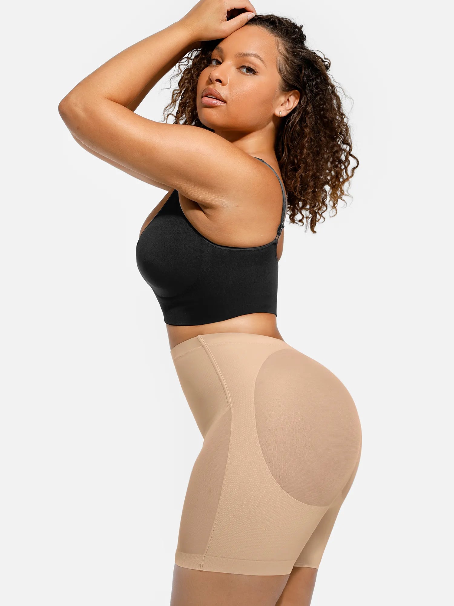 Feelingirl Mesh Tummy Control Bodysuit & Shorts Set