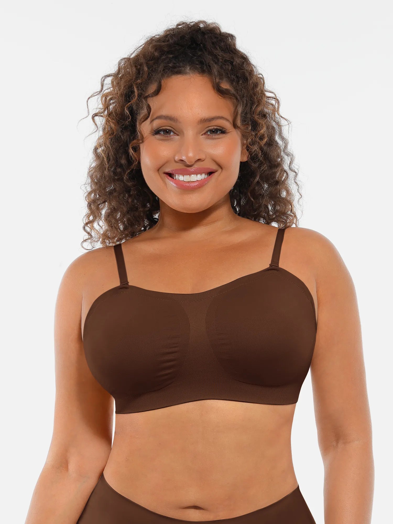Feelingirl Seamless Strapless Anti-Slip Removable Pads Bra