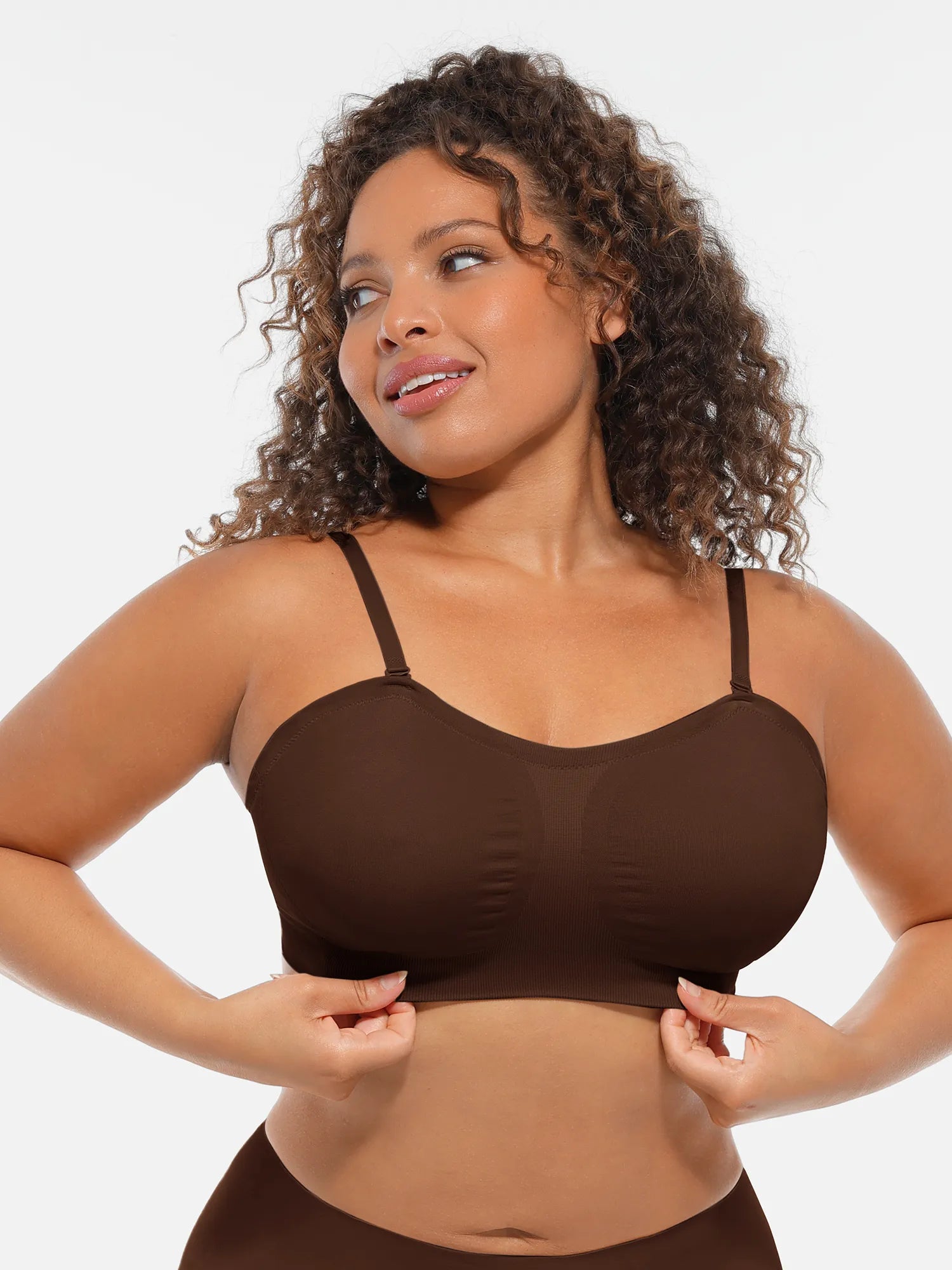 Feelingirl Seamless Strapless Anti-Slip Removable Pads Bra