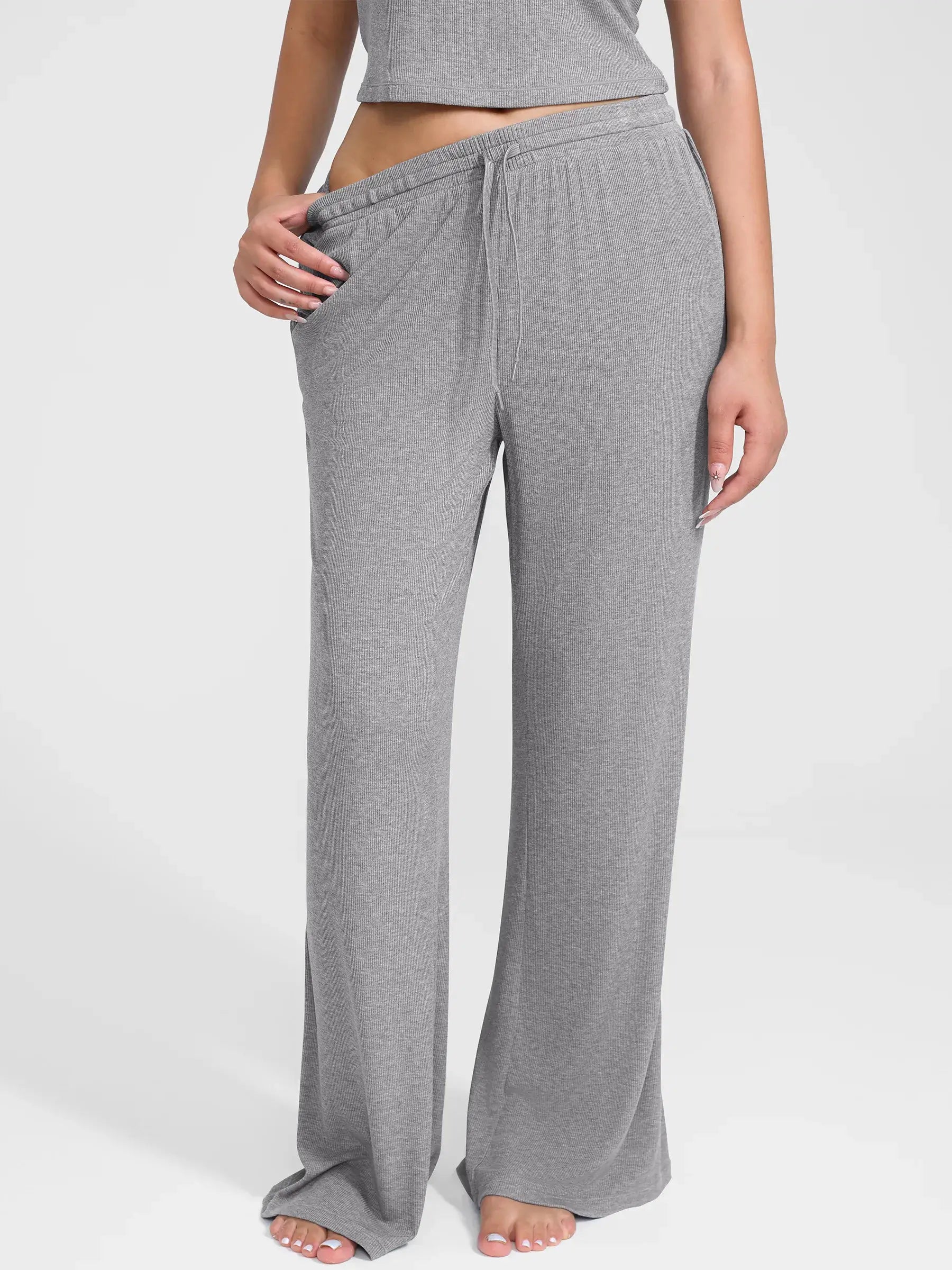 Feelingirl Breathable Ribbed Loungewear Pants
