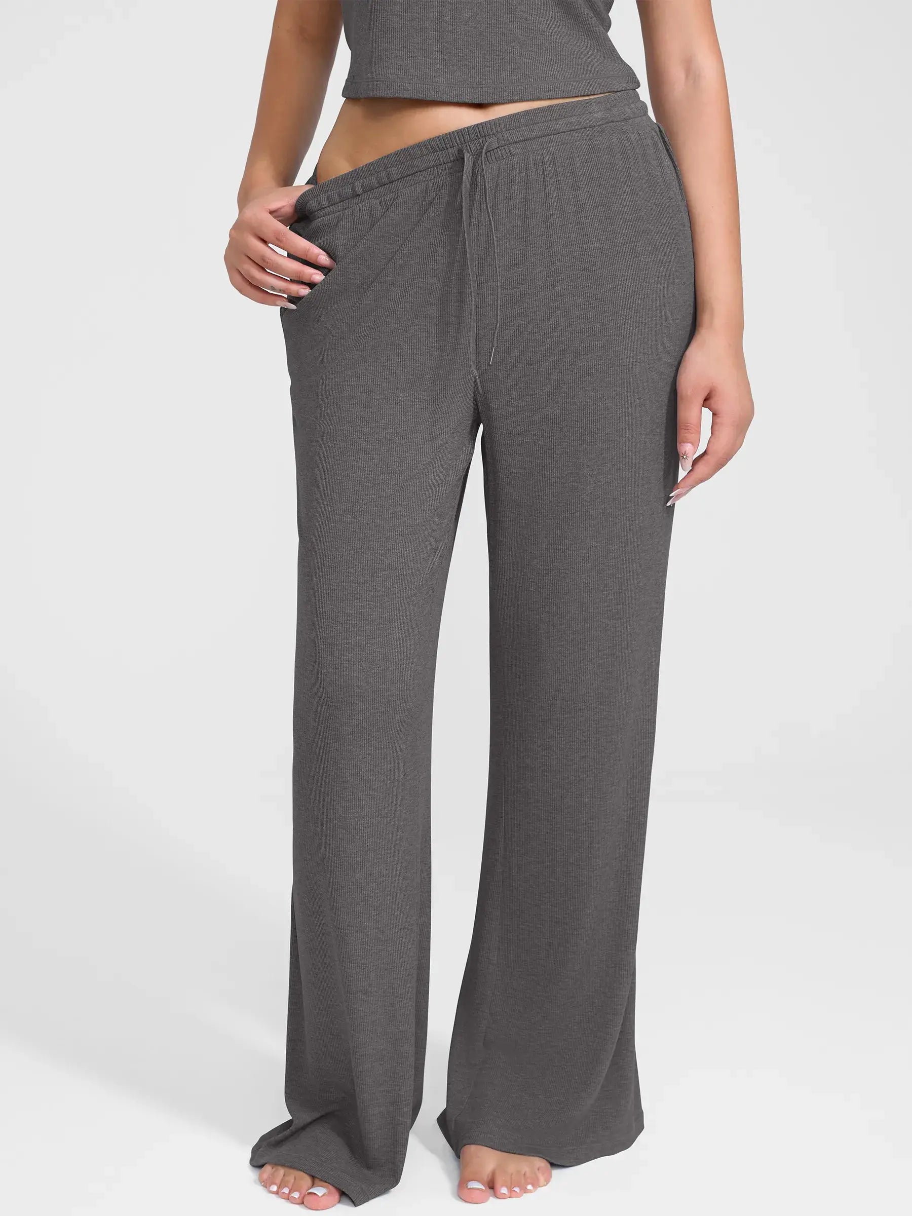 Feelingirl Breathable Ribbed Loungewear Pants