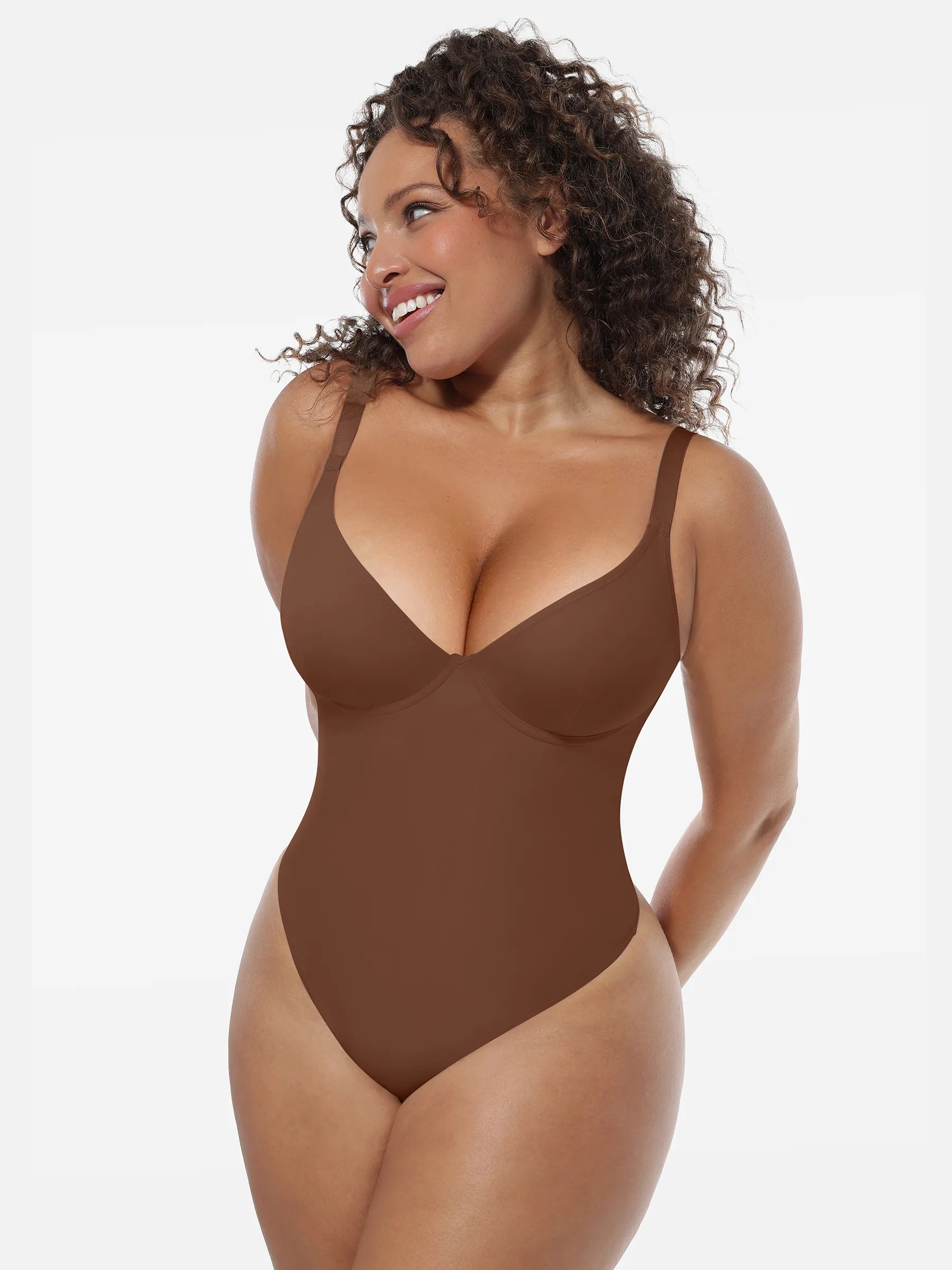 Feelingirl Deep V-Neck Shapewear Bodysuit