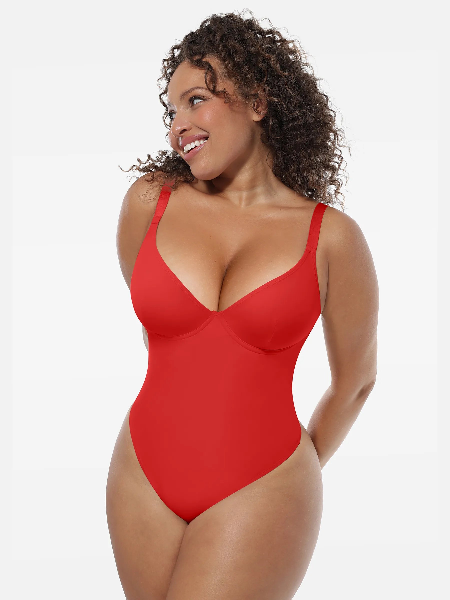 Feelingirl Deep V-Neck Shapewear Bodysuit