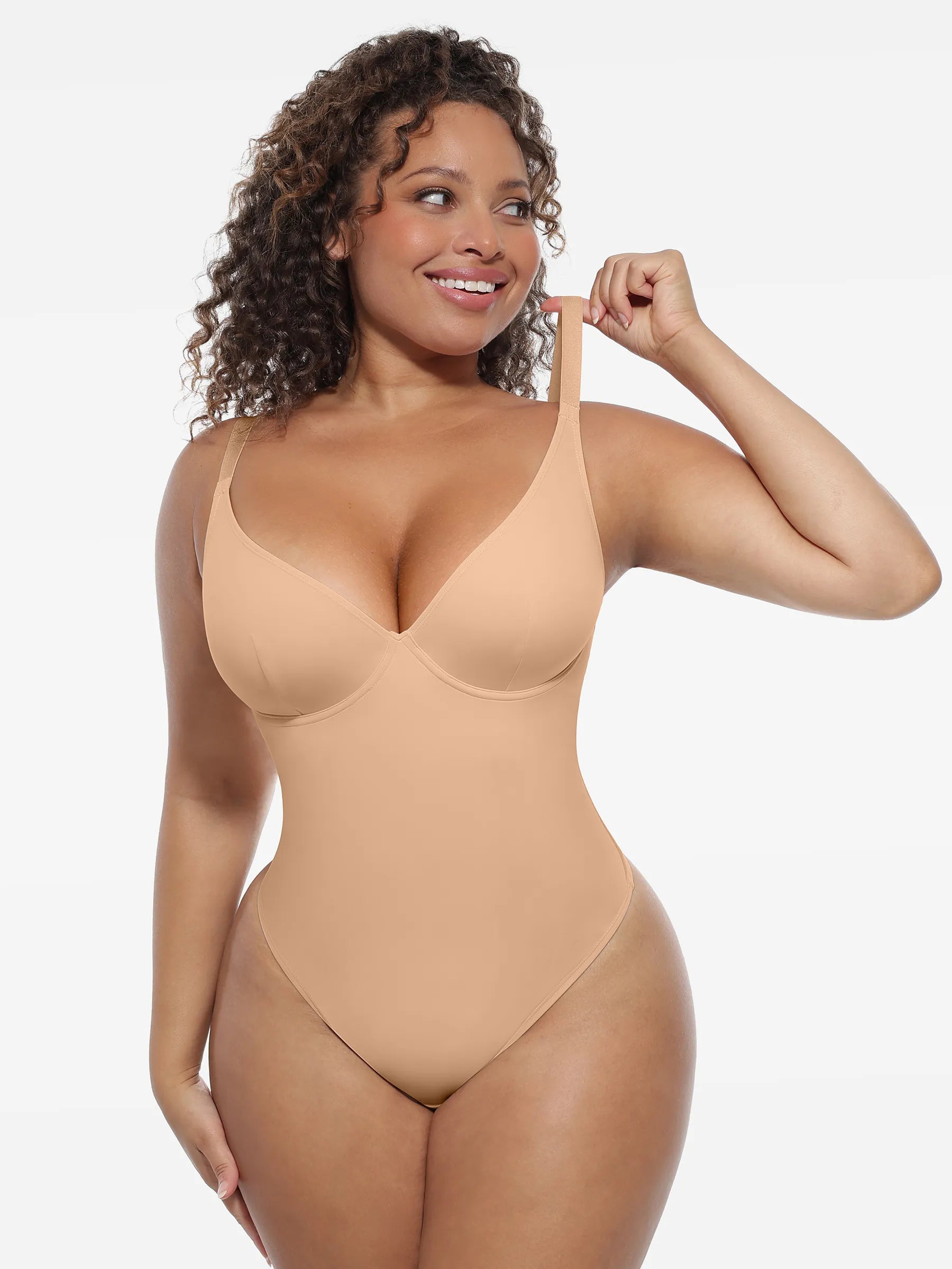 Feelingirl Deep V-Neck Shapewear Bodysuit