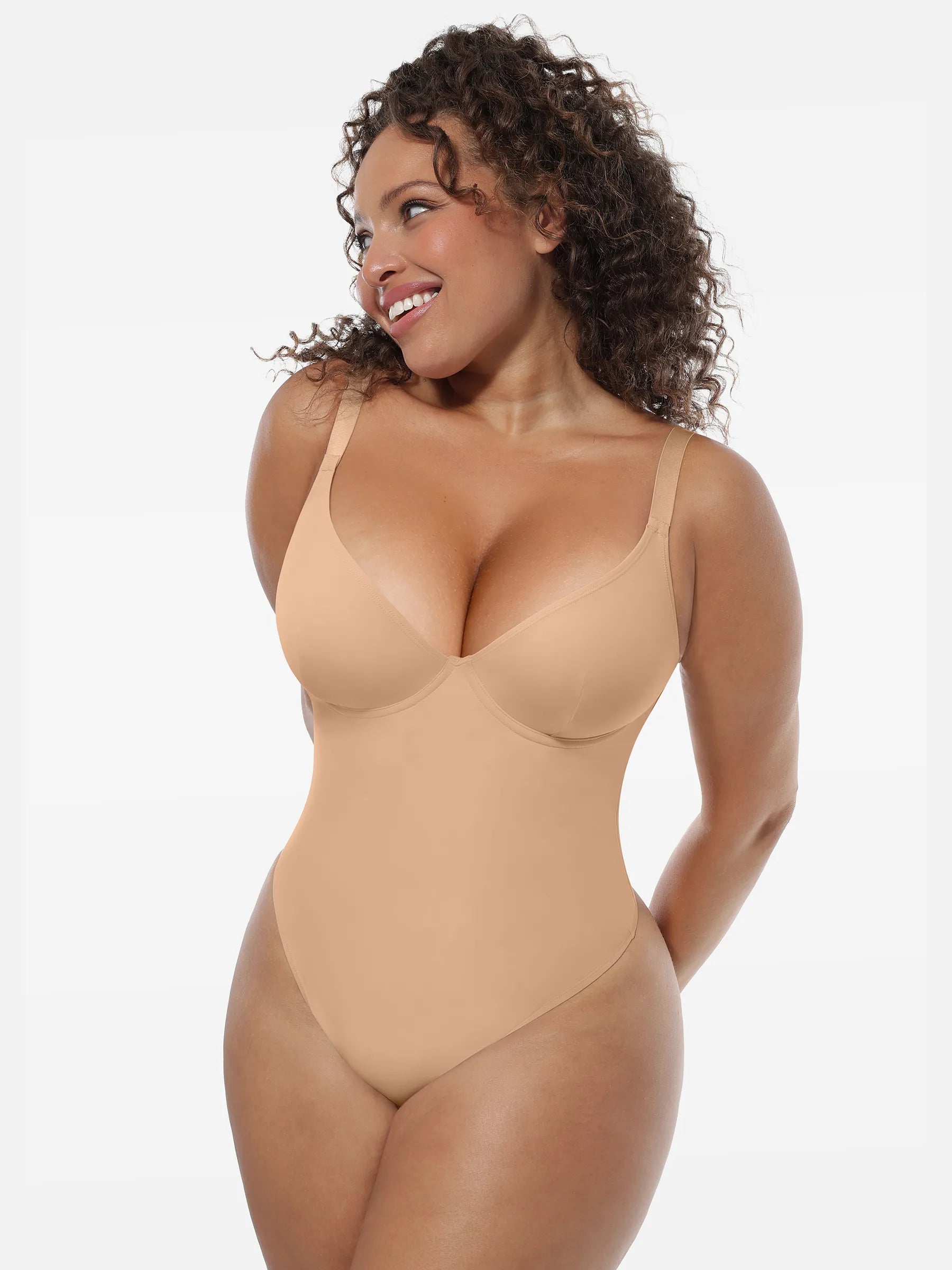 Feelingirl Deep V-Neck Shapewear Bodysuit