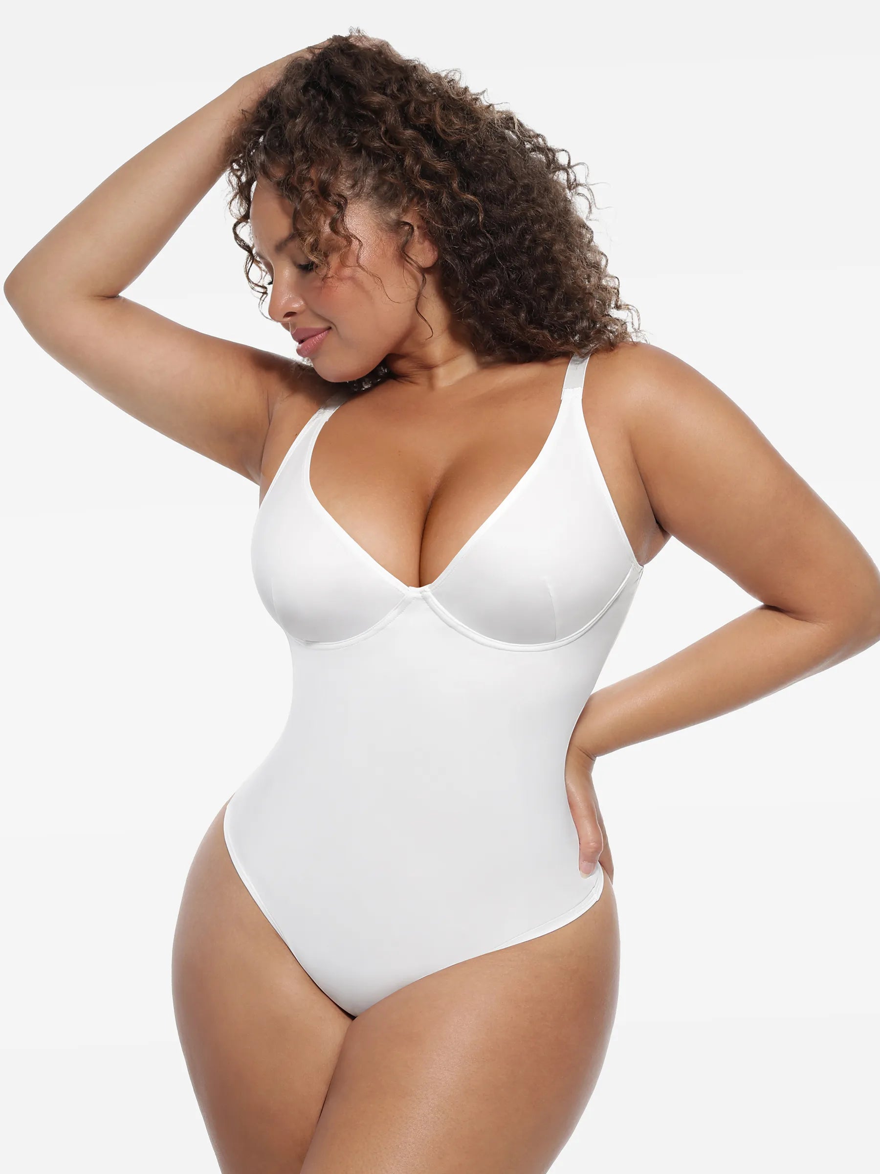 Feelingirl Deep V-Neck Shapewear Bodysuit