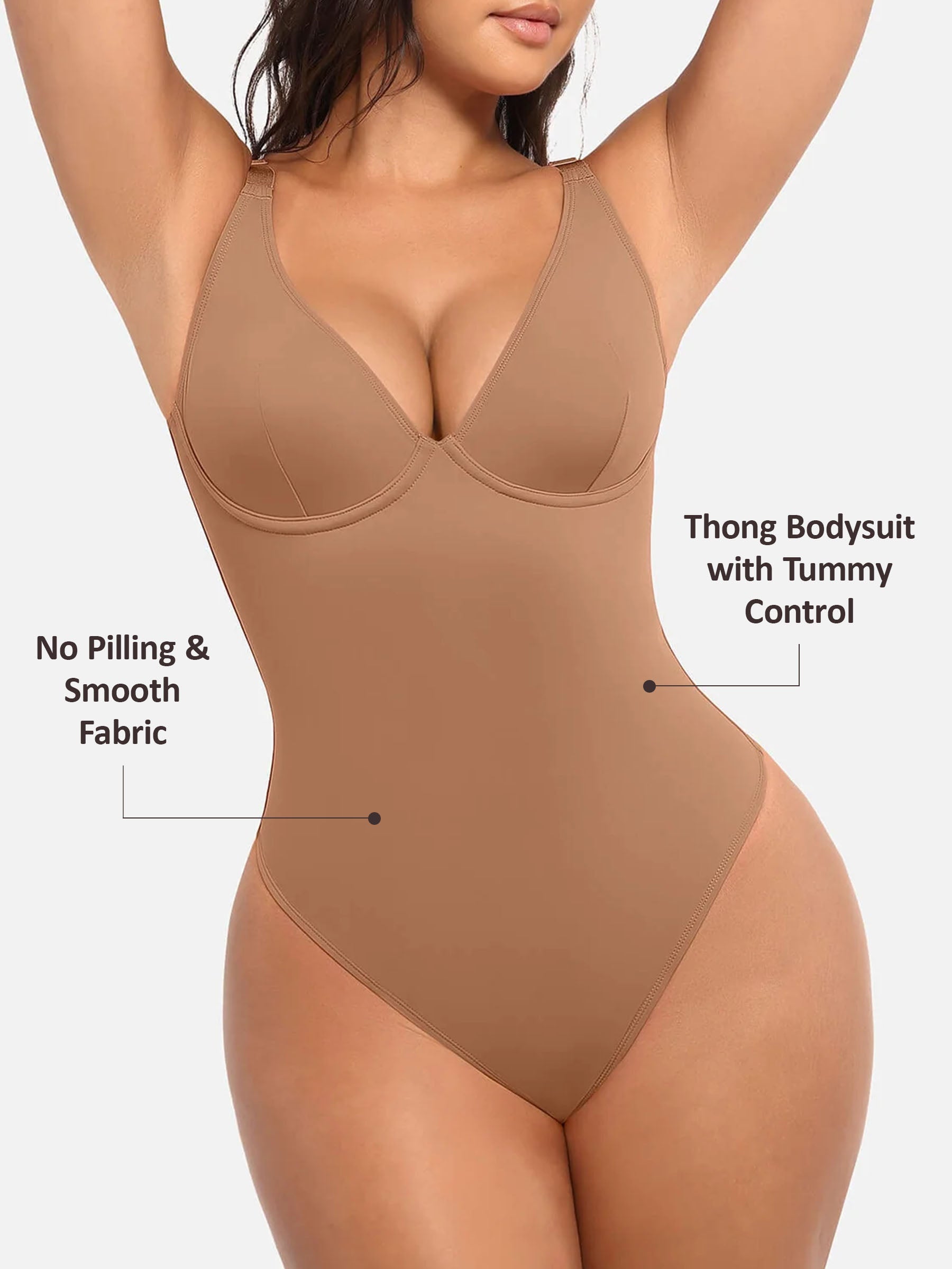 Divinegirl V Neck Tummy Control Bodysuit