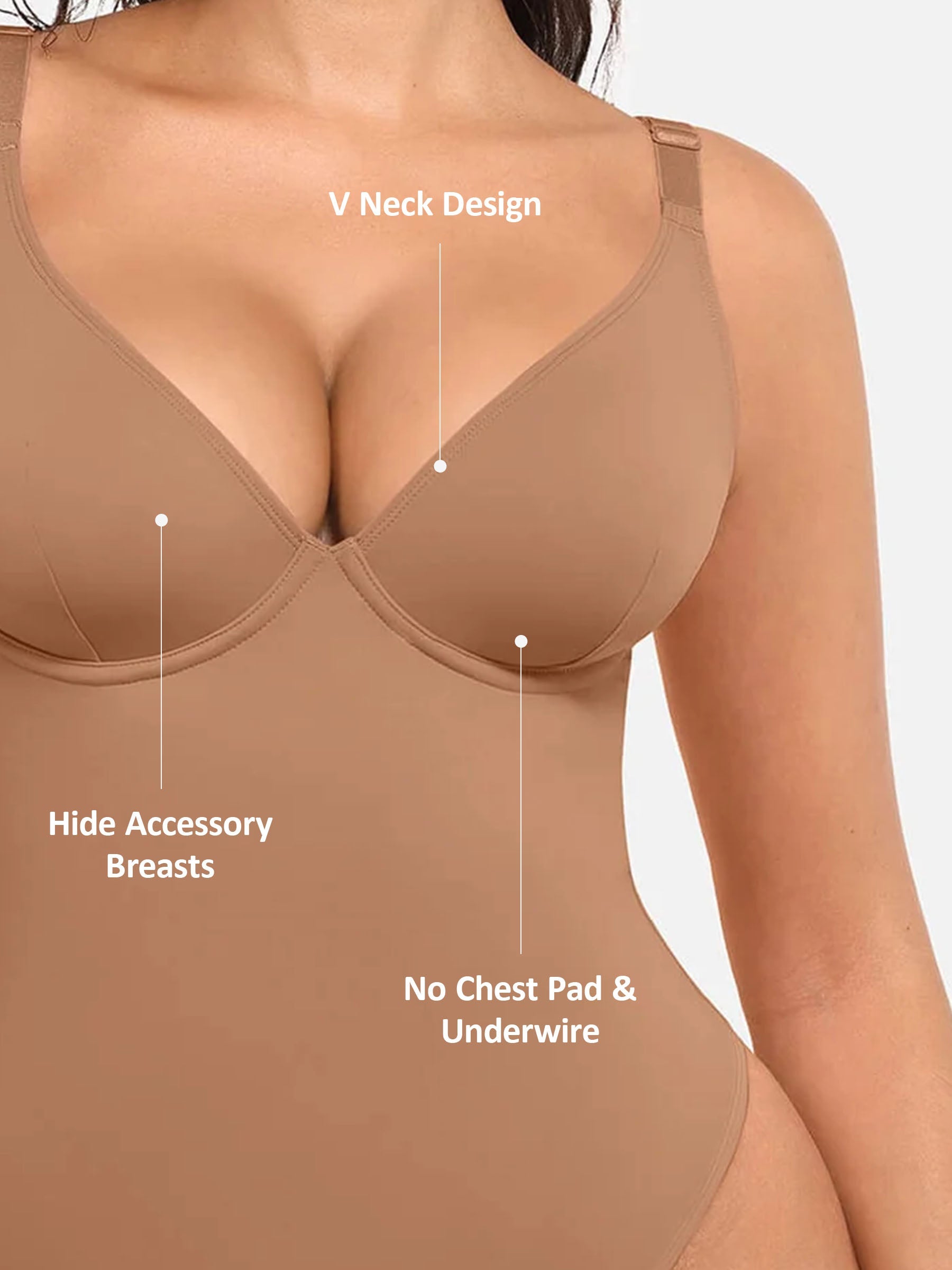 Divinegirl V Neck Tummy Control Bodysuit