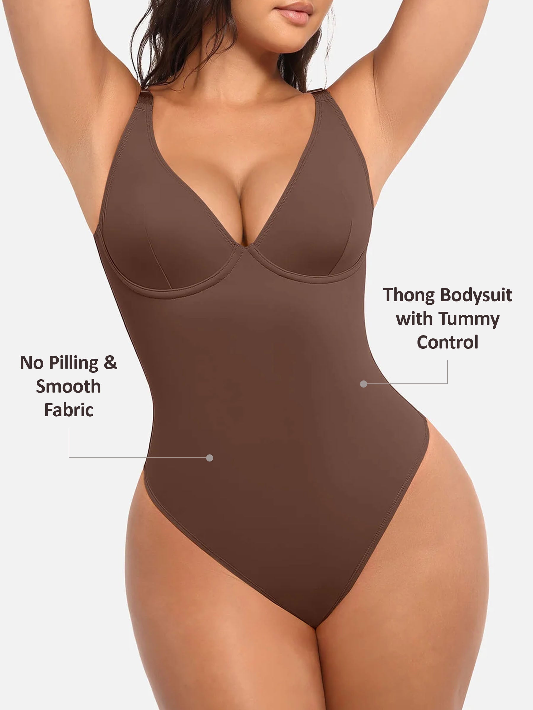Divinegirl V Neck Tummy Control Bodysuit