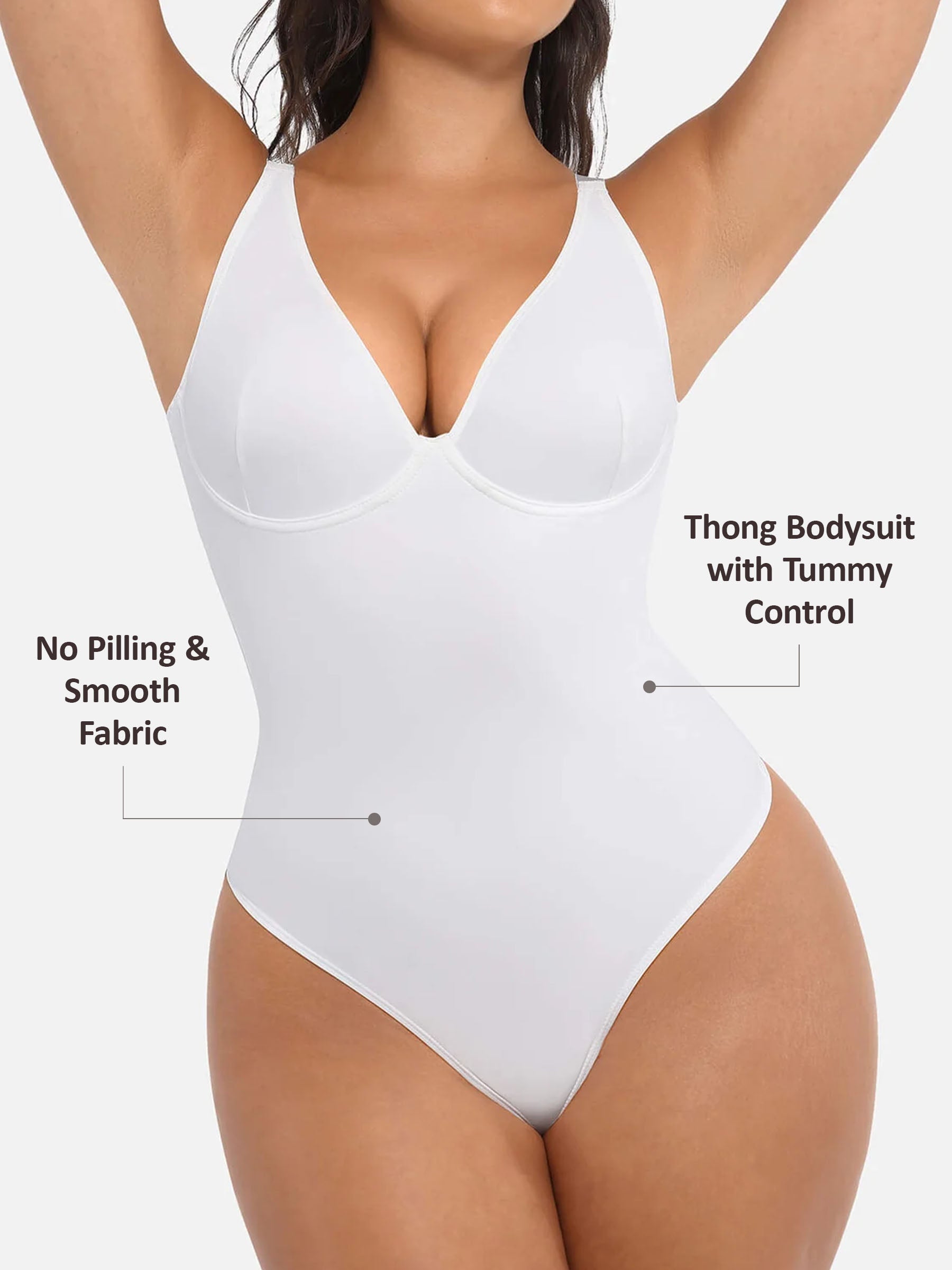 Divinegirl V Neck Tummy Control Bodysuit