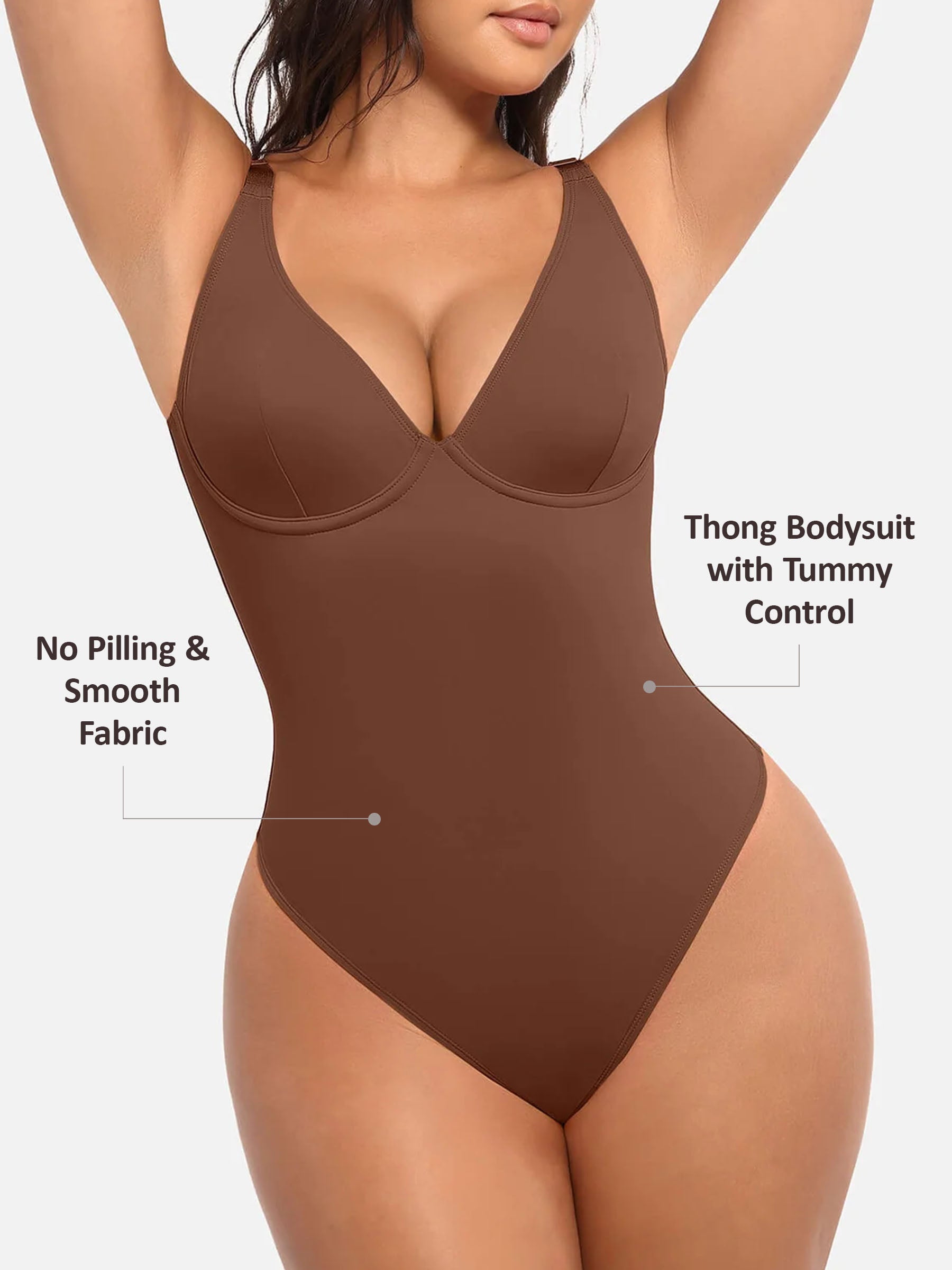 Divinegirl V Neck Tummy Control Bodysuit