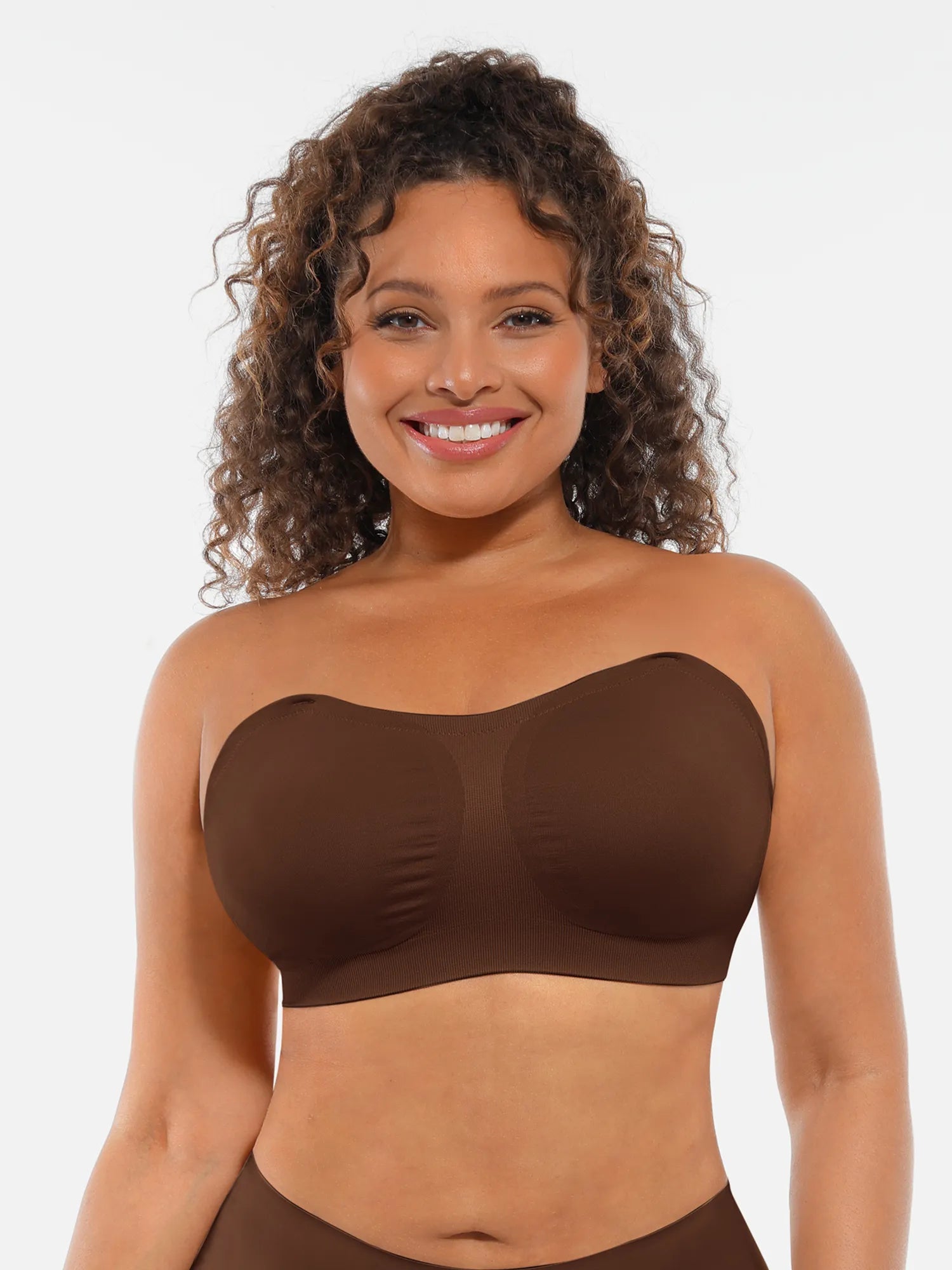 Feelingirl Seamless Strapless Anti-Slip Removable Pads Bra