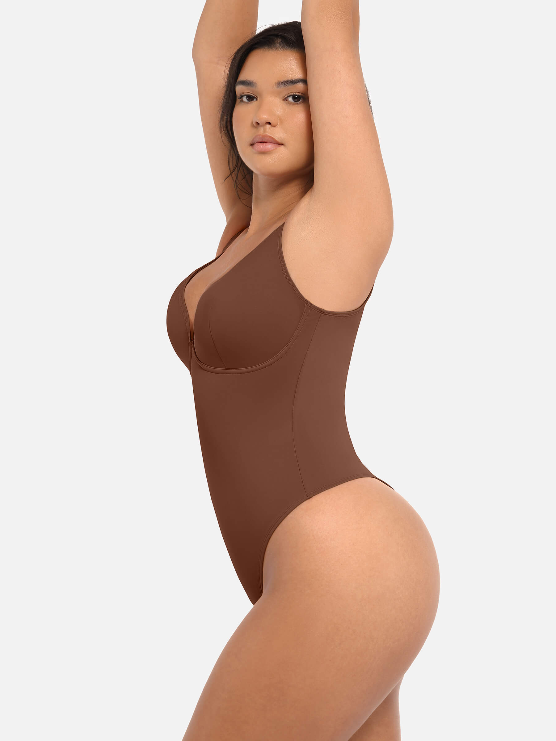 Feelingirl Deep V Neck Tummy Control Shapewear Bodysuit