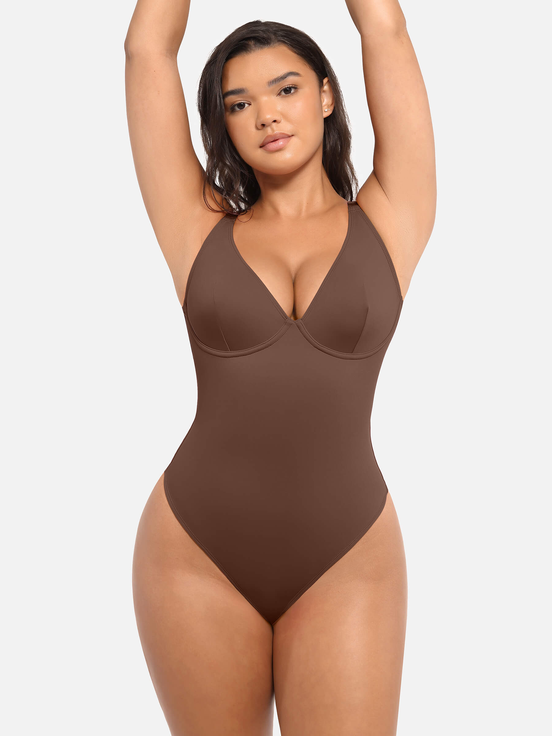 Divinegirl V Neck Tummy Control Bodysuit