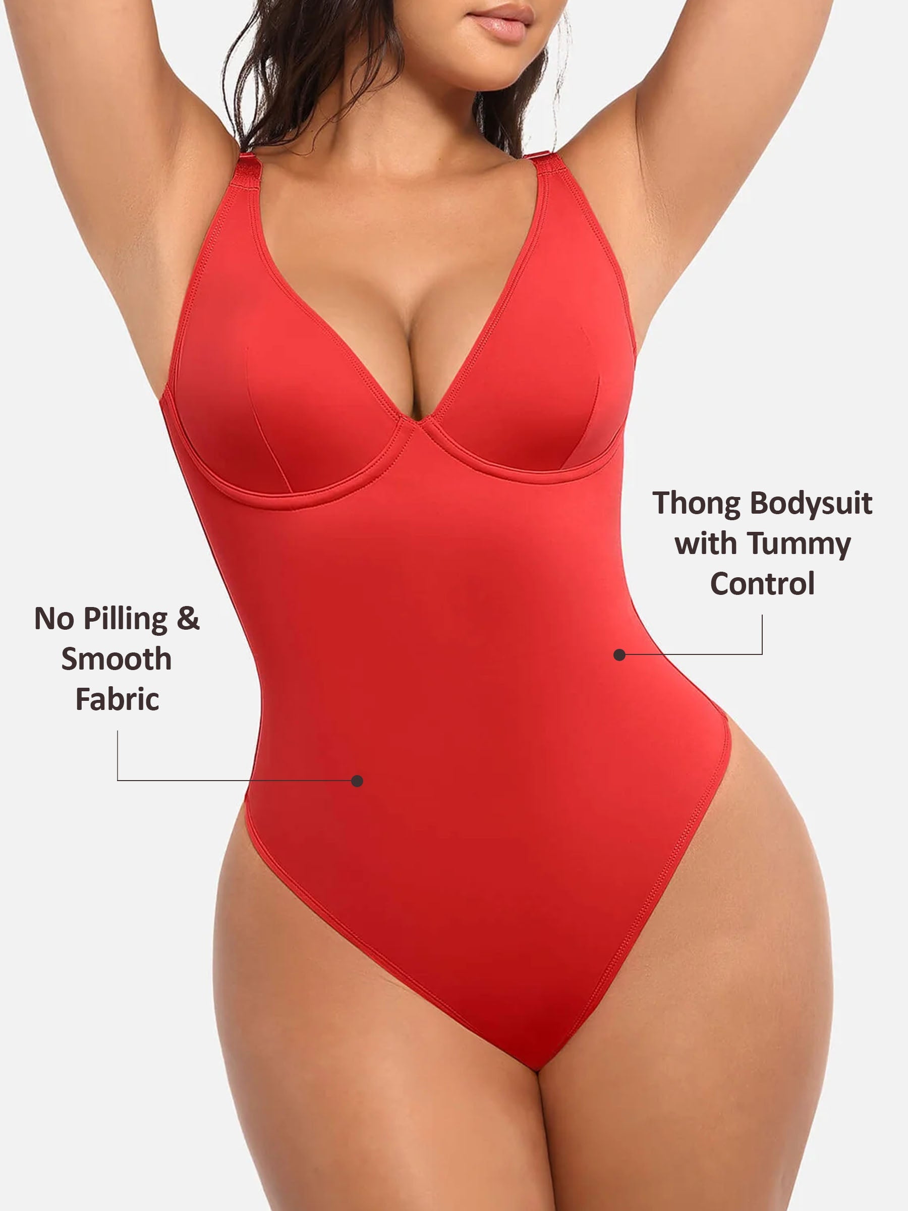 Divinegirl V Neck Tummy Control Bodysuit