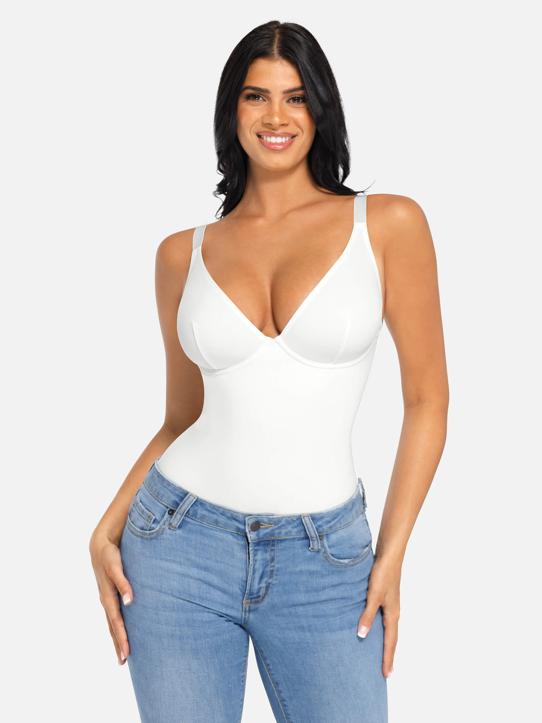 Divinegirl V Neck Tummy Control Bodysuit