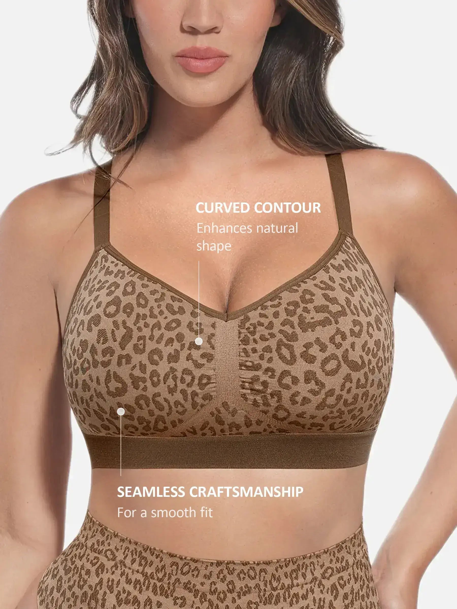 Feelingirl Leopard Print Wireless Bra & Panty