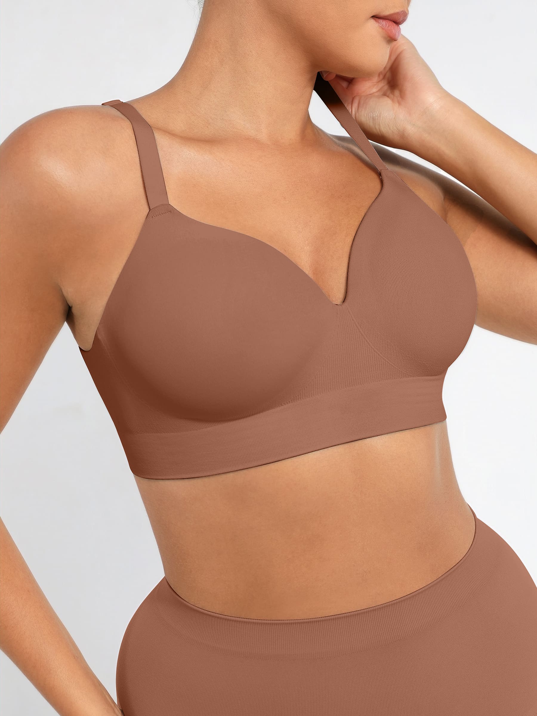 Feelingirl Wireless Push-Up Bra & Seamless Tummy Control Brief Set