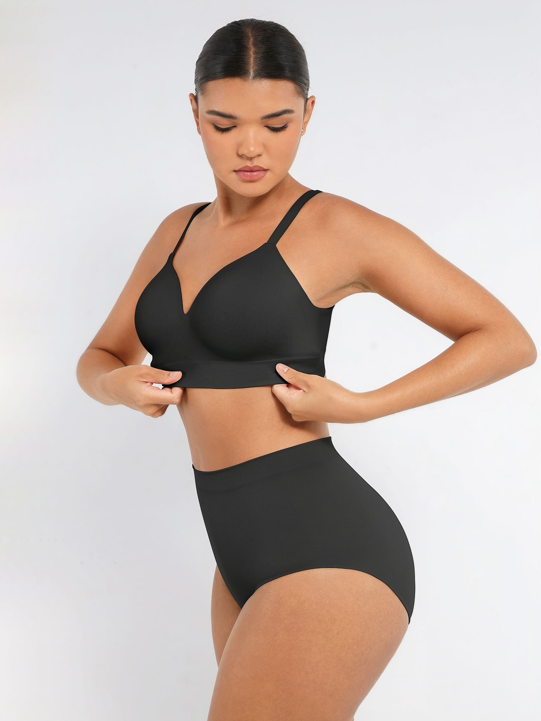 Feelingirl Wireless Push-Up Bra & Seamless Tummy Control Brief Set