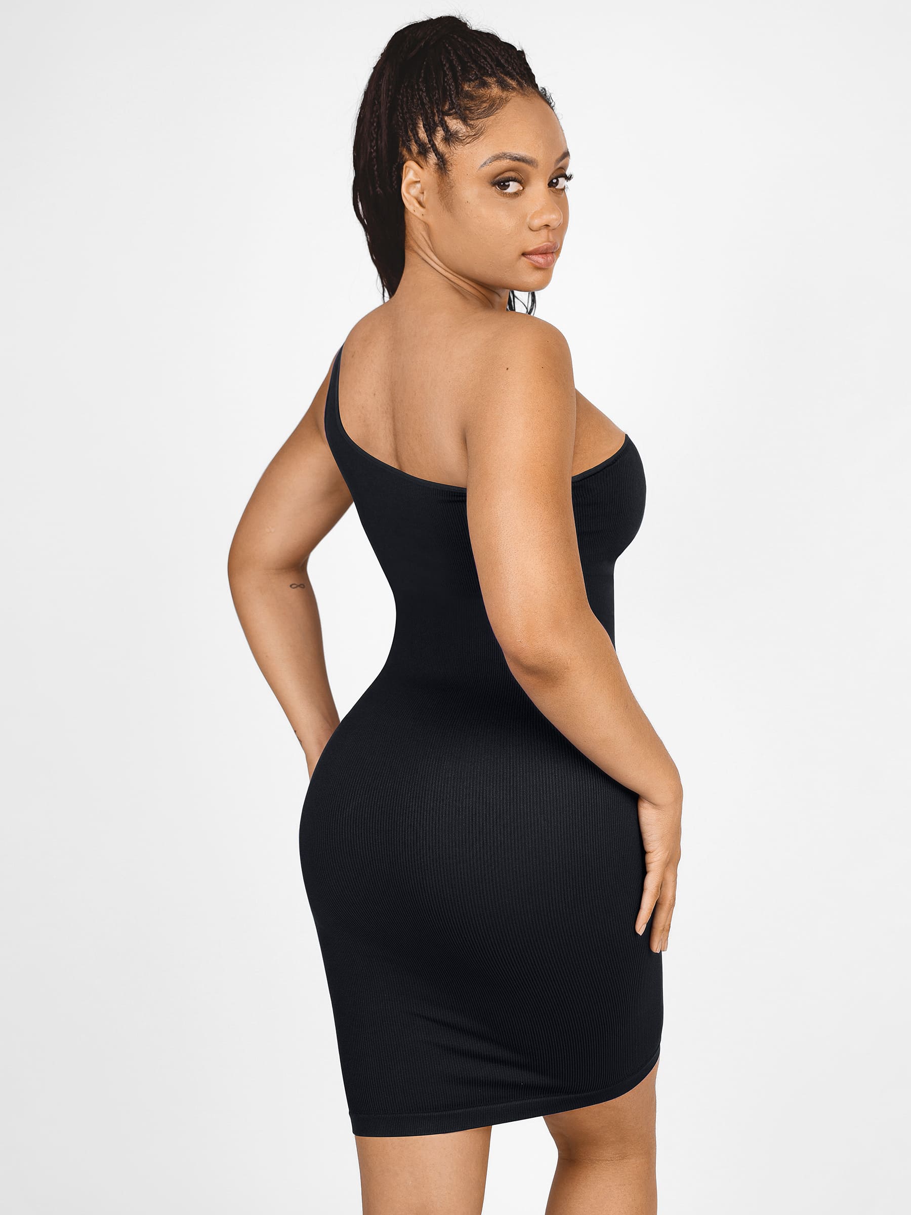 Feelingirl One-Shoulder Shaper Dress with Built-In Bra