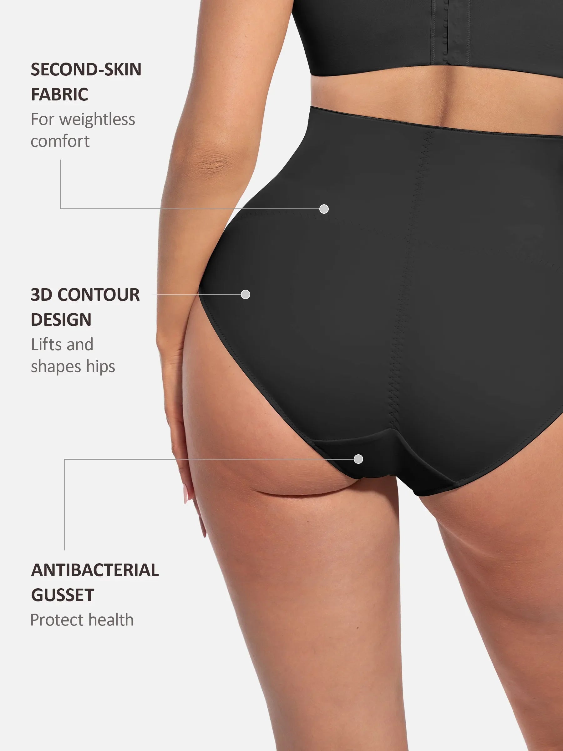 Feelingirl Built-in Elastic Mid-Waist Shaping Panties