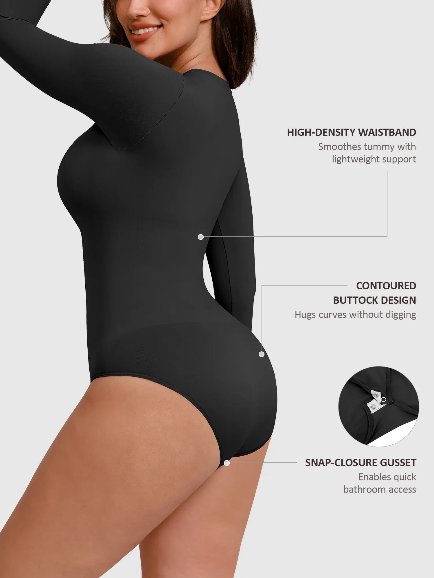 Feelingirl Seamless Crew Neck Bodysuit