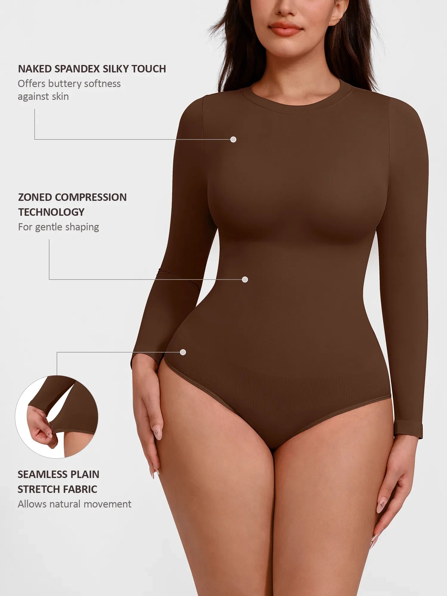 Feelingirl Seamless Crew Neck Bodysuit